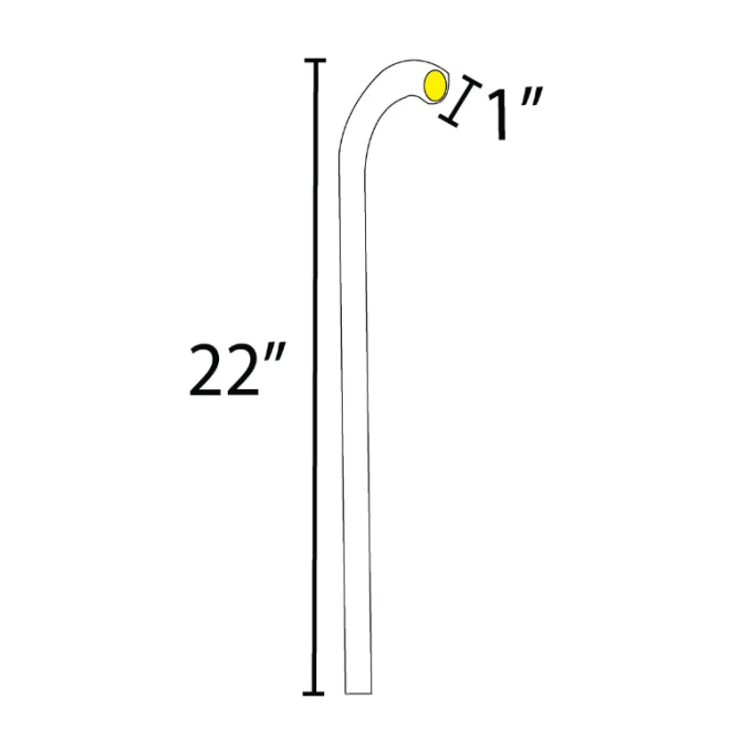 PLB21 Cast Brass 3W 3000K Warm White Integrated LED Cane Style Curved Low Voltage Pathway Light - Outdoor Landscape Lighting for Garden, Walkway, Driveway, and Patio
