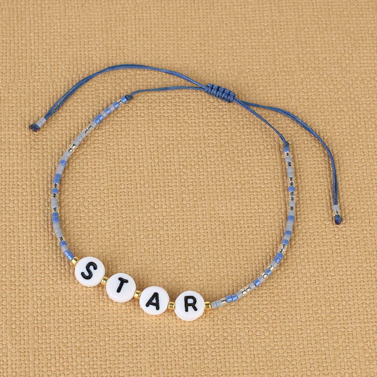 KELITCH Beaded Letter Bracelet - Bohemian Friendship Charm Bracelet for Women | Personalized Name Jewelry Gift for Best Friends, Birthday, Party & Everyday Wear