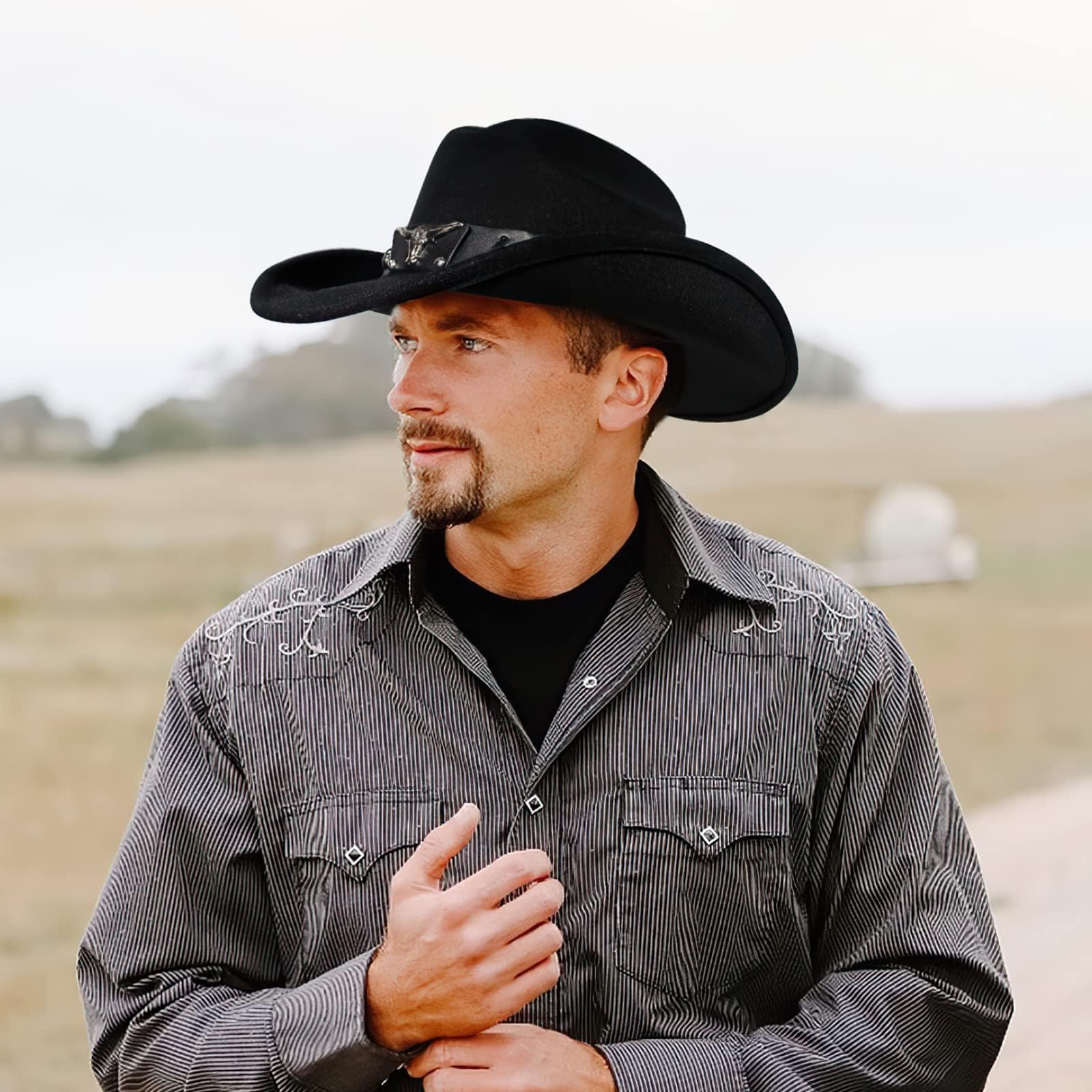 Stylish Cowboy Hat for Women & Men - Western Rancher Hat for Outdoor, Rodeo, and Country Fashion