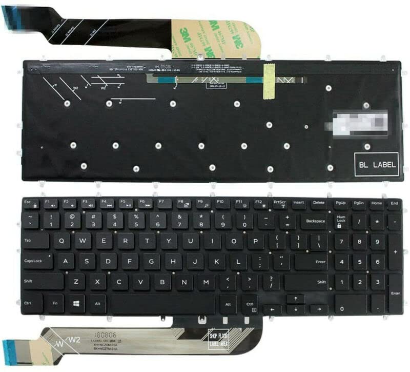 Wangpeng® Replacement Black US Laptop Keyboard for Dell G7 15 7588/G3 15 3590/3579/G3 17 3779 Gaming Laptops - White Backlit Keyboard for Enhanced Gaming & Typing Experience