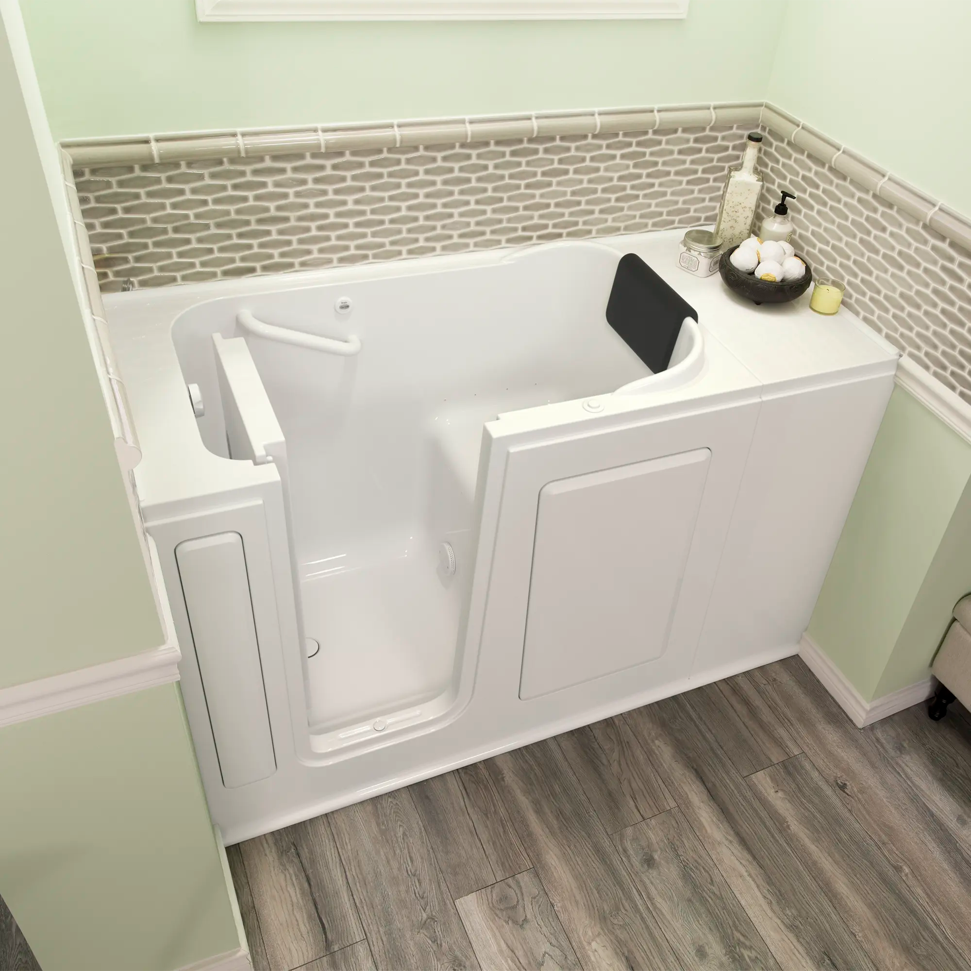 Premium 28 x 48 Inch Gelcoat Walk-in Bathtub with Air Spa System - Left Hand Drain for Elderly & Mobility Accessible Bathing