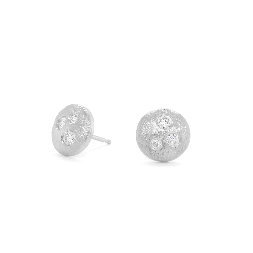 Dancing Diamond Round Stud Earrings - Sparkling Cubic Zirconia Earrings for Women, Perfect for Parties, Weddings & Date Nights