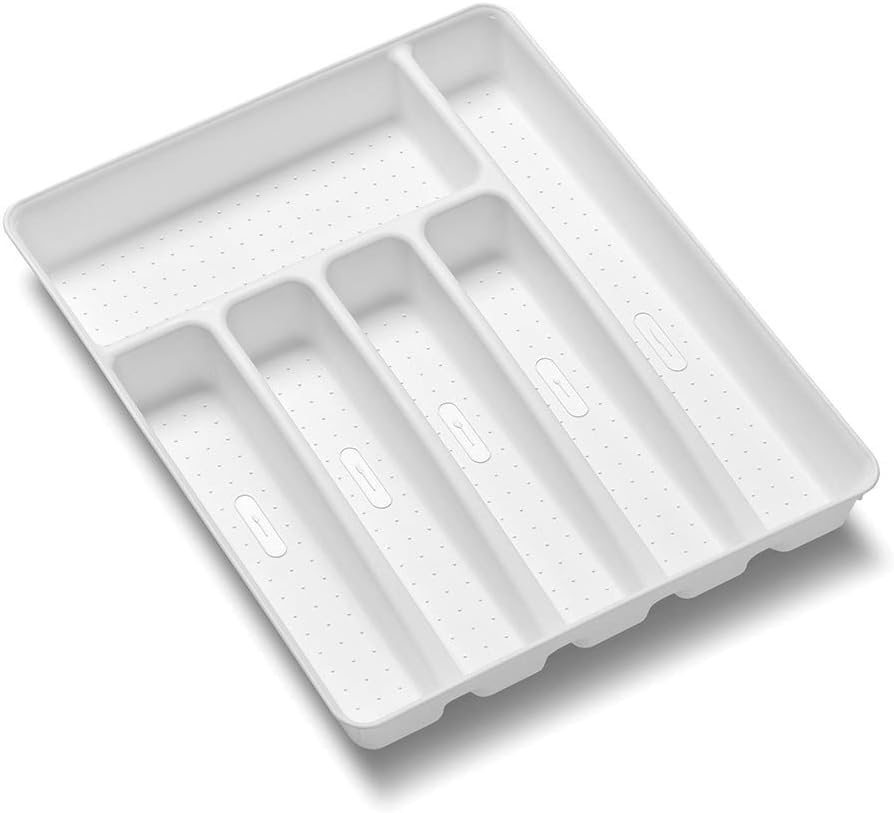 6 Compartment Silverware Tray - Organize Utensils in Kitchen Drawer