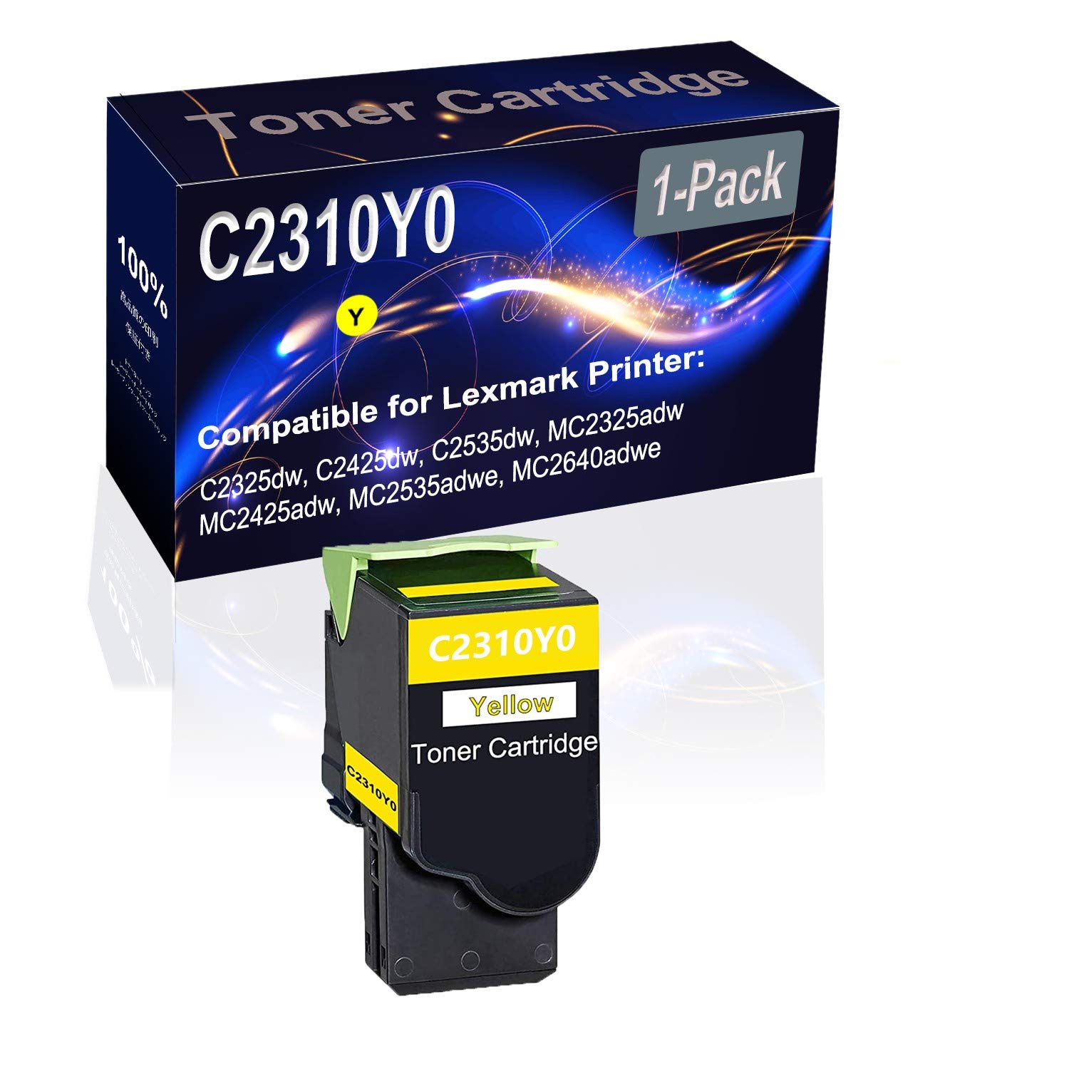 High Capacity C2325dw C2425dw C2535dw Compatible Laser Toner Cartridge (1-Pack, Yellow) - Replacement for C2310Y0 Printer Toner - Ideal for Office Printing & Home Use