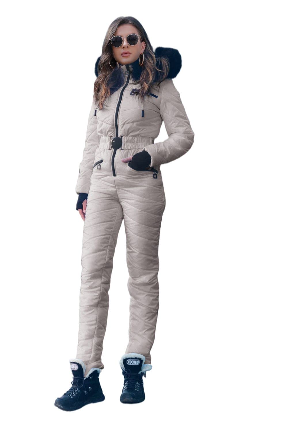 Yousify Women's Waterproof Winter Ski Suit - Thermal Snow Jumpsuit for Outdoor Sports & Snowboarding | Perfect for Skiing, Snowboarding & Cold Weather Adventures