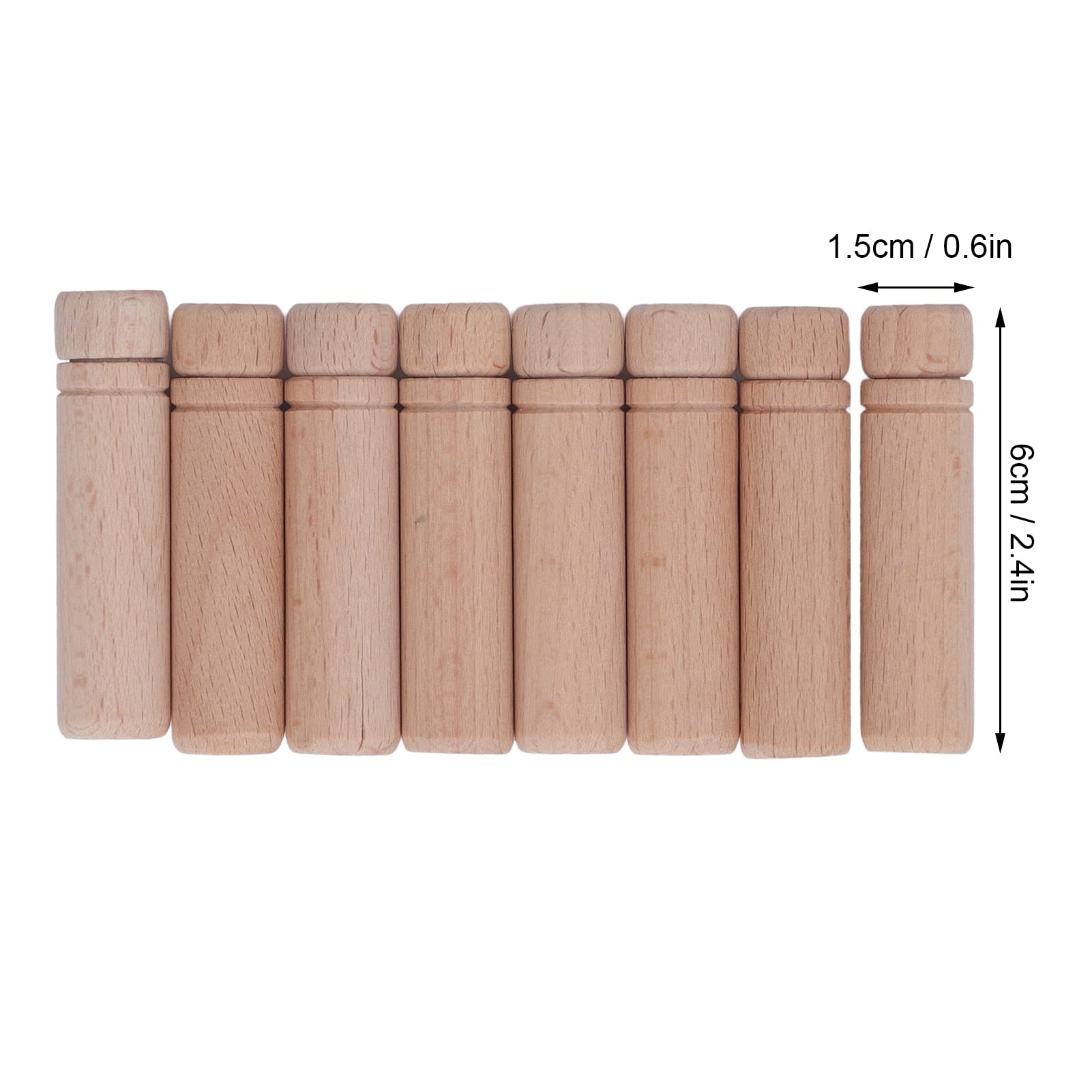 HEEPDD 8Pcs Wooden Needle Case - Portable Sewing Needle Holder with 3 Stickers for Thread & Sewing Supplies Storage - Perfect for Travel, Crafting & Home Organization