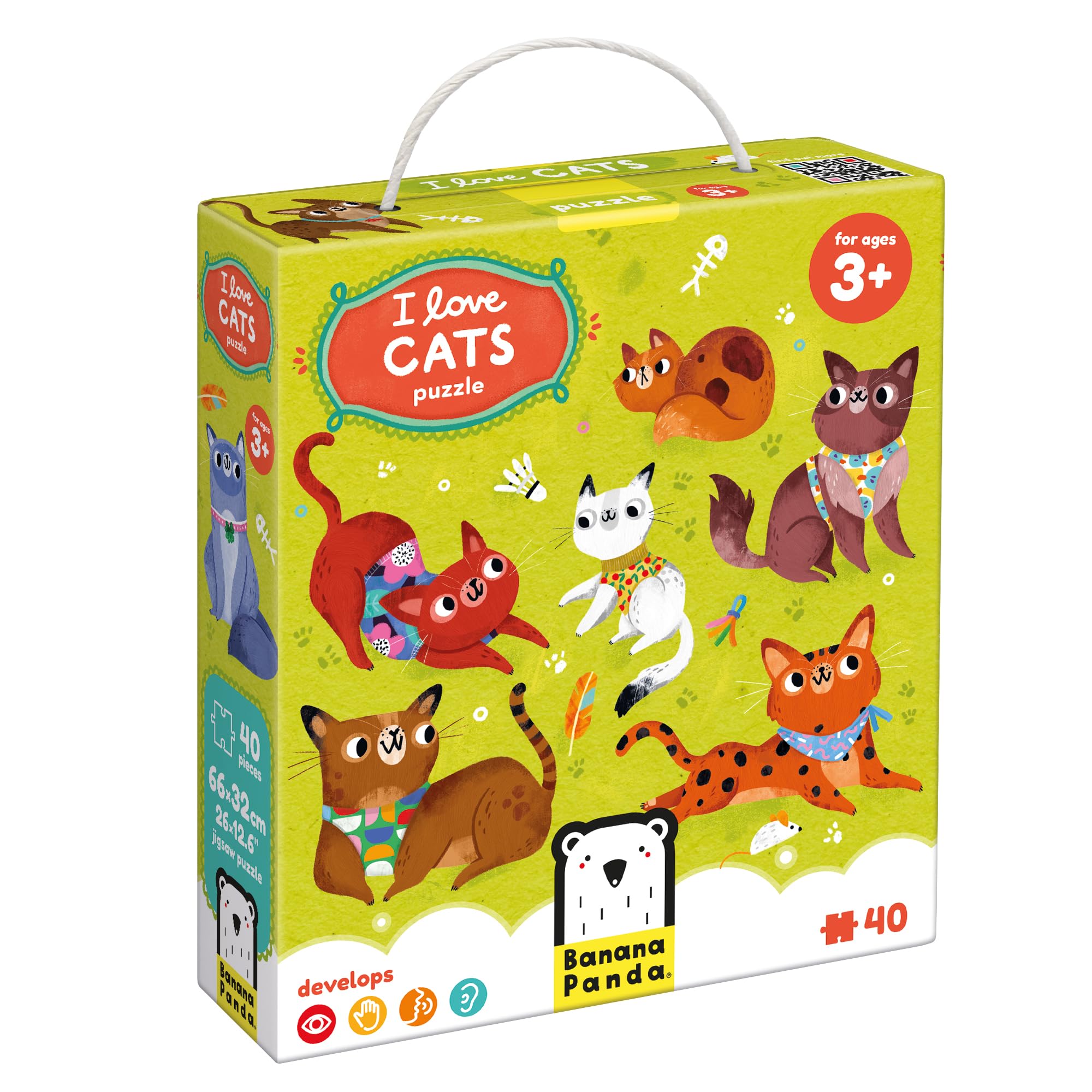 I Love Cats Puzzle - 24-Piece Large Floor Jigsaw Puzzle for Kids Ages 3+ | Fun Educational Toy for Toddlers | Perfect for Family Game Night & Preschool Learning Activities