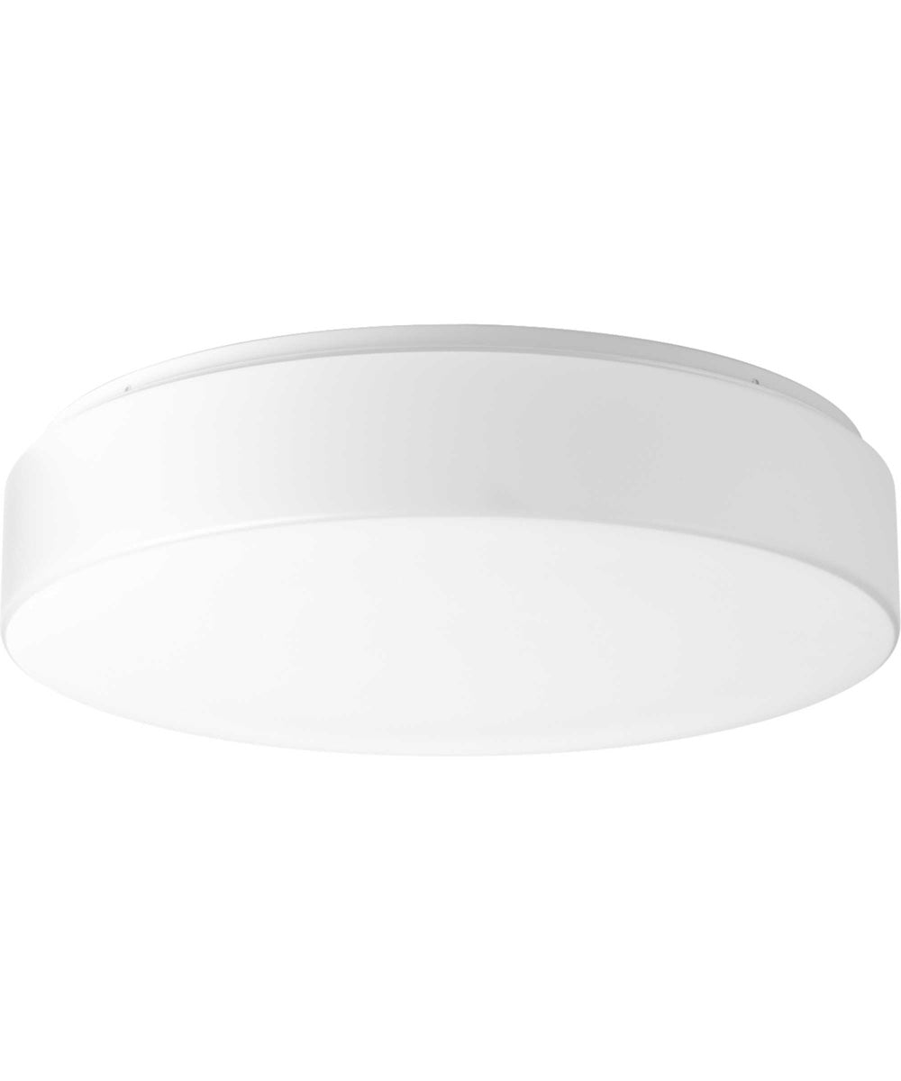 17 LED Flush Mount Ceiling Light - White Drum Shade for Bedroom, Kitchen, Hallway & Office Lighting