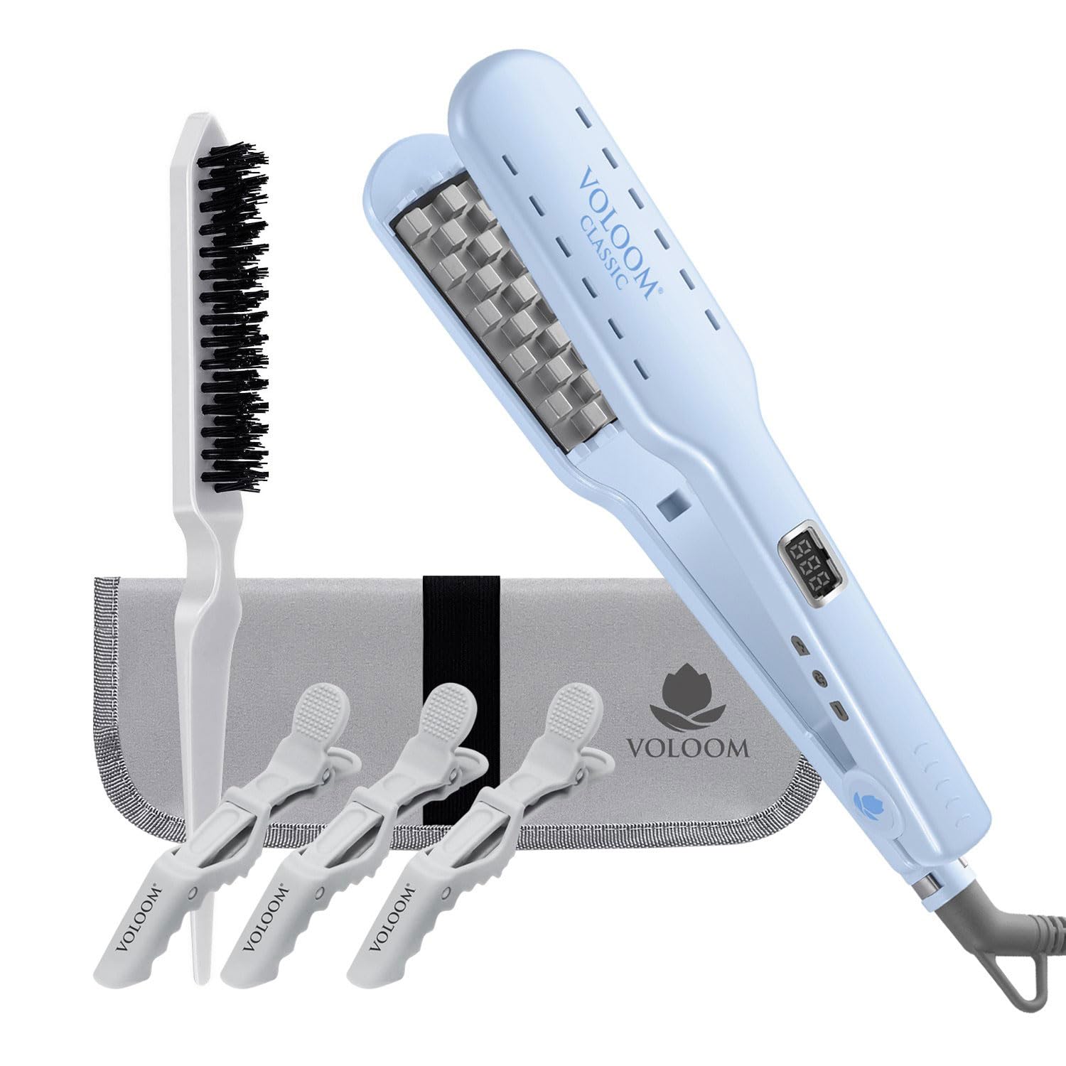 Voloom Classic 1.5 Inch Professional Volumizing Ceramic Hair Iron - Adjustable Temperature Styling Tool for Thicker, Fuller Hair with Auto Shut-Off | Perfect for Salon Styling, Home Use, and Creating Long-Lasting Volume for Special Occasions