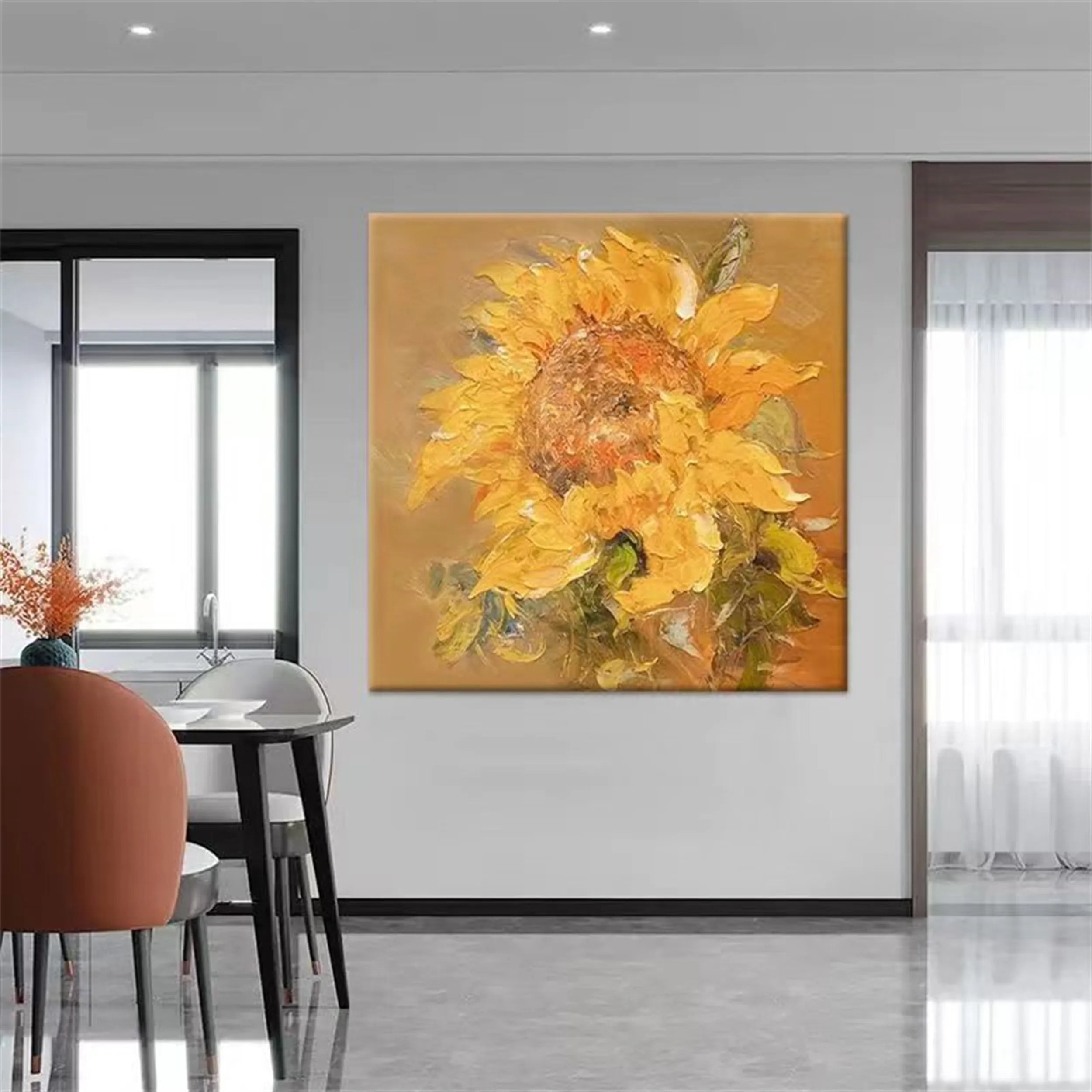 Flower and Tree Painting #FT070 - Handmade Canvas Wall Art for Home Decor, Living Room, Bedroom & Office