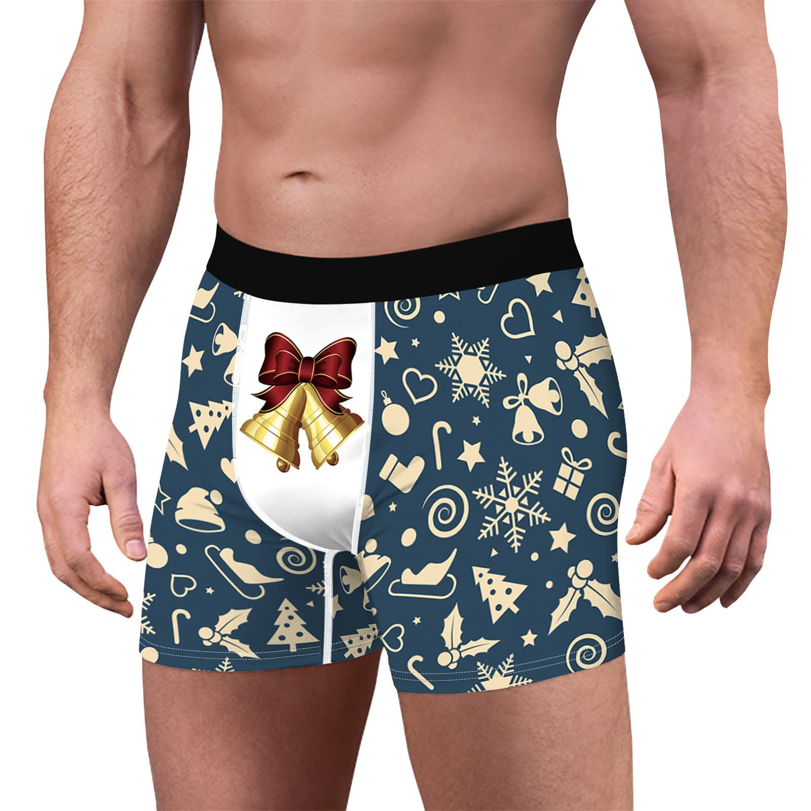 Beokeuioe Men's Santa Claus Boxer Shorts - Festive Christmas Underwear for Men, Comfortable Sleepwear & Holiday Costume - Perfect for Christmas Parties, Gifts & Cozy Sleep