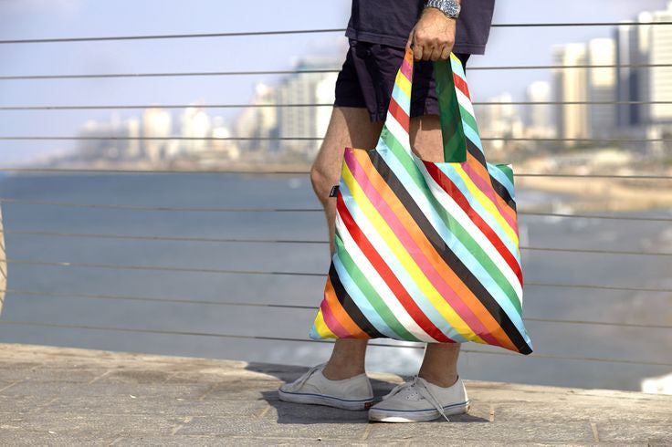 LOQI Tote Bag POP Collection - Lightweight Reusable Shopping Bag with Vibrant Art Prints | Perfect for Groceries, Travel & Everyday Use
