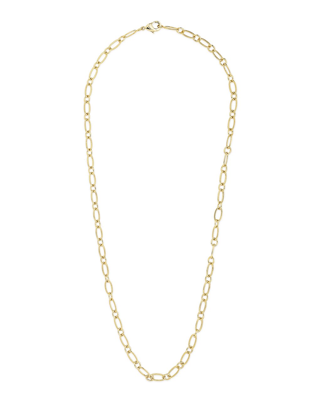Textured Oval Link Chain Necklace for Women - Elegant Layering Jewelry for Everyday Wear & Special Occasions