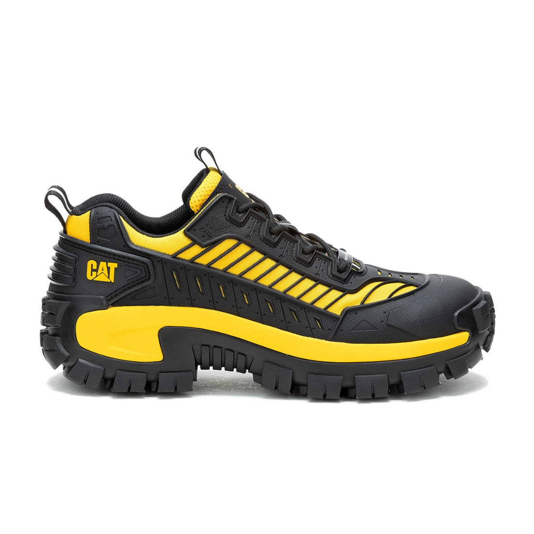 CAT Invader Mecha Men's Composite Toe CSA Certified Work Shoes - Black/Yellow (726027) | Slip-Resistant & Comfortable for Construction, Warehouse & Industrial Work