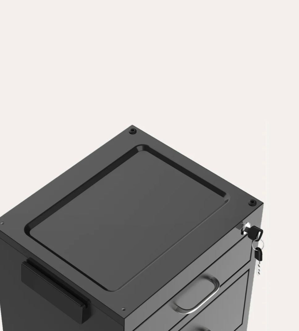 Lockable Metal Trolley Cart - Heavy Duty Rolling Utility Cart with Wheels for Warehouse, Office, and Home Storage Organization