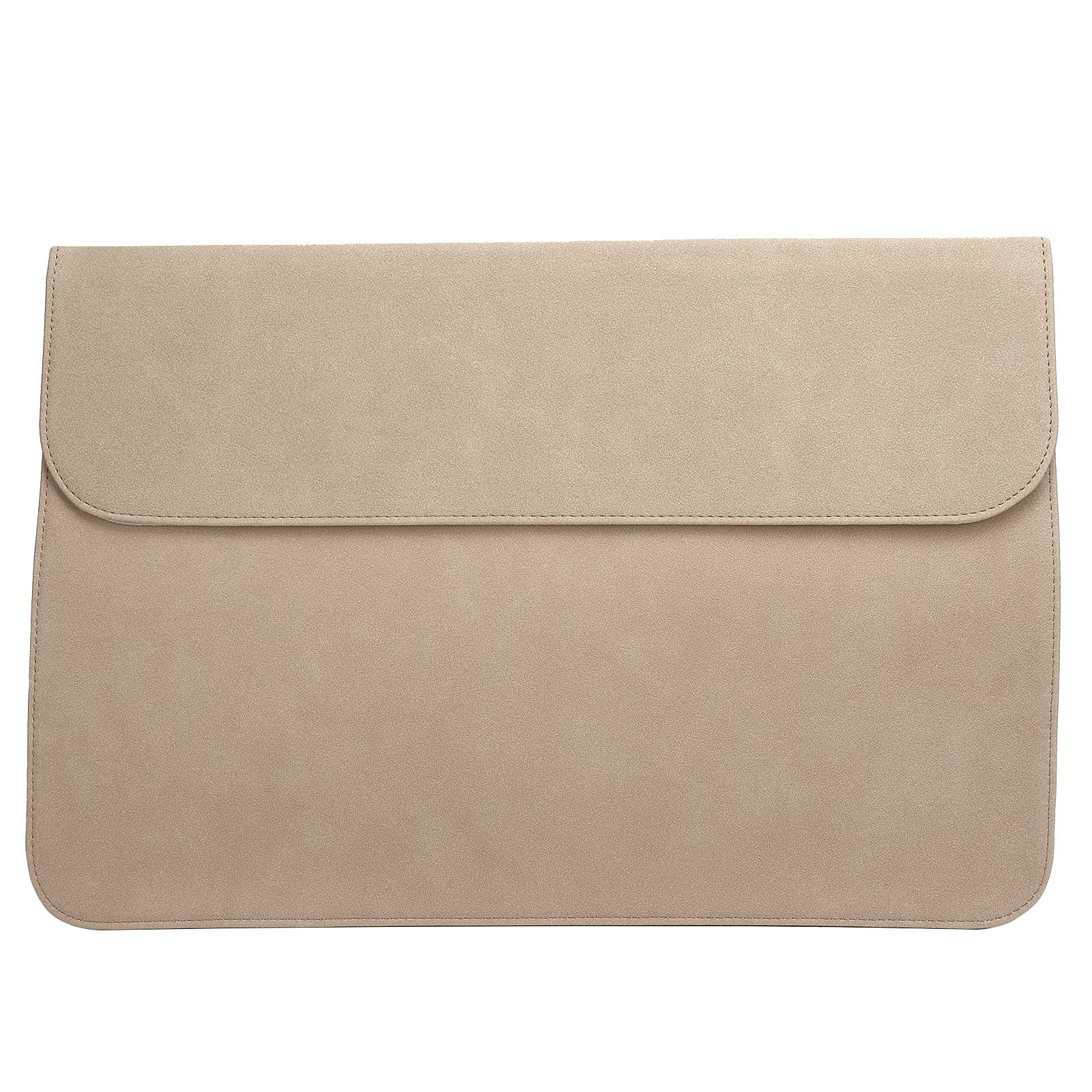 Premium 15.4 Inch PU Leather Laptop Bag - Durable Protective Case for MacBook Air/Pro (Khaki) | Water-Resistant Business Travel & College Commuter Laptop Sleeve