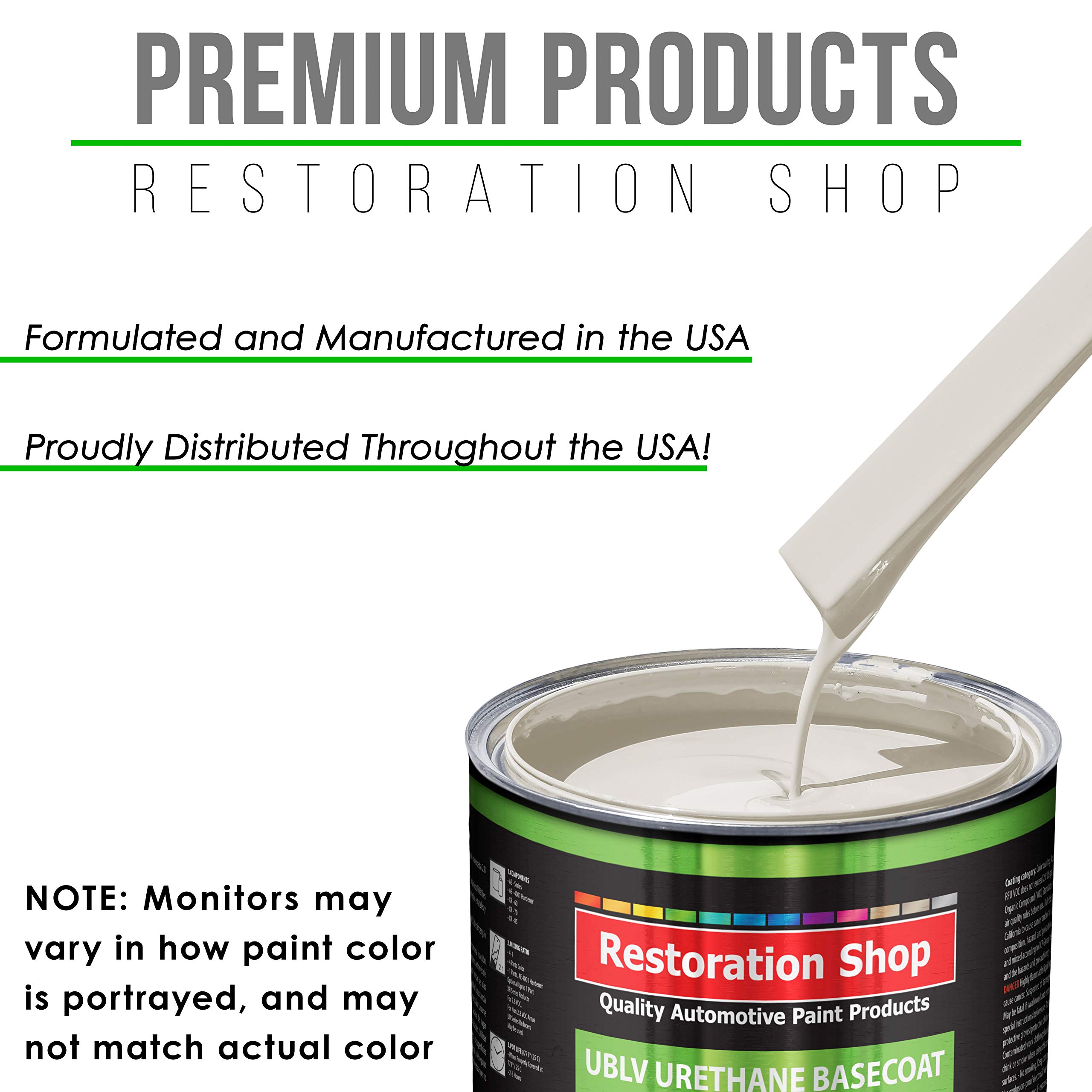 Restoration Shop - Pure White Low VOC Urethane Basecoat Auto Paint - 1 Gallon High Gloss Professional Automotive Coating for Cars, Trucks & Vehicle Refinishing - Perfect for DIY Projects & Professional Auto Body Shops