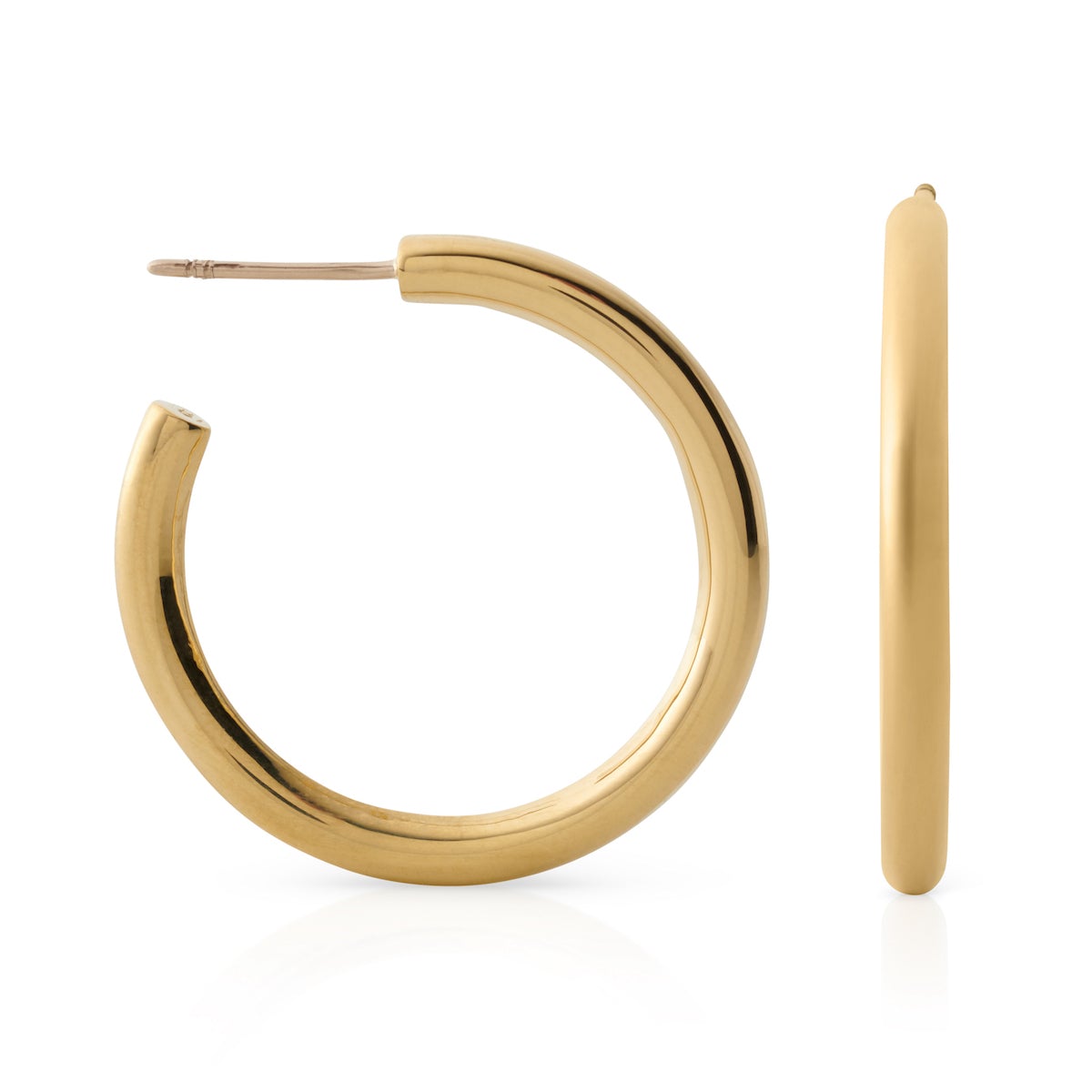 1 Inch Gold Hoop Earrings for Women - 14K/18K Gold Plated Small Circle Earrings - Minimalist Dainty Everyday Jewelry for Work, Date Night & Special Occasions