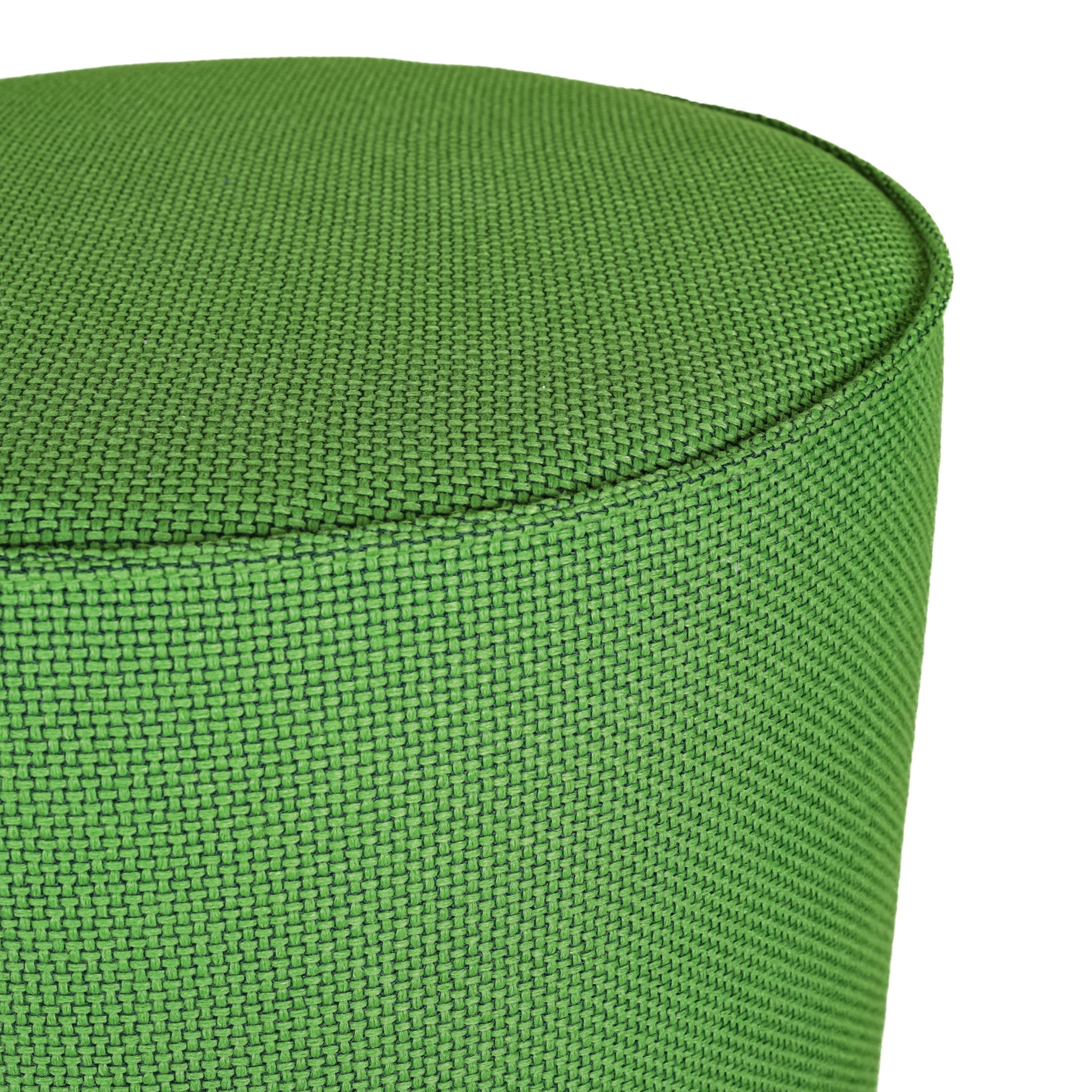 KNOLL Unscripted Green Upholstered Stool - Modern Accent Stool for Living Room, Bedroom & Office - Comfortable Upholstered Seat with Wooden Legs - Perfect for Extra Seating or Side Table