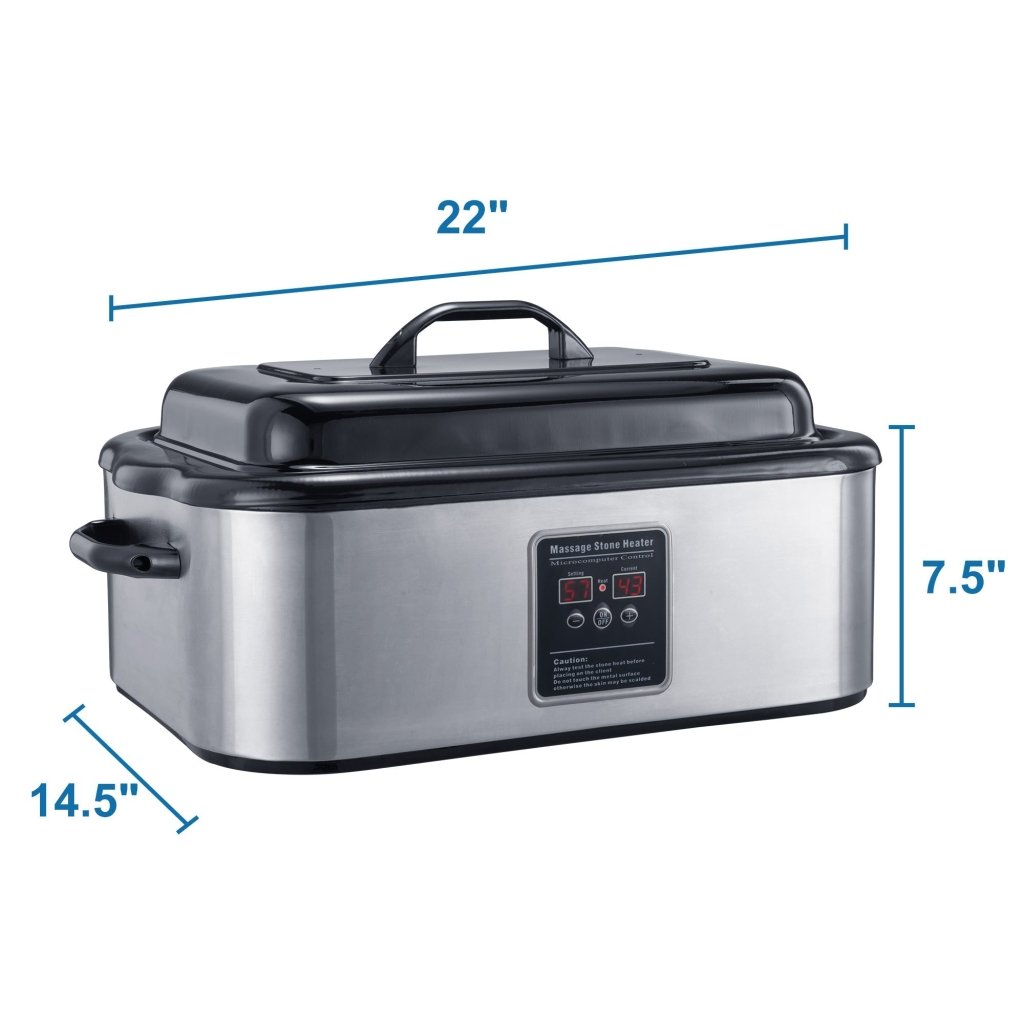 18 Quart LED Digital Hot Stone Warmer - Stainless Steel Portable Massage Heater for Spa & Therapy | Professional Massage Stone Heating Device | Perfect for Massage Therapists, Home Spa & Relaxation