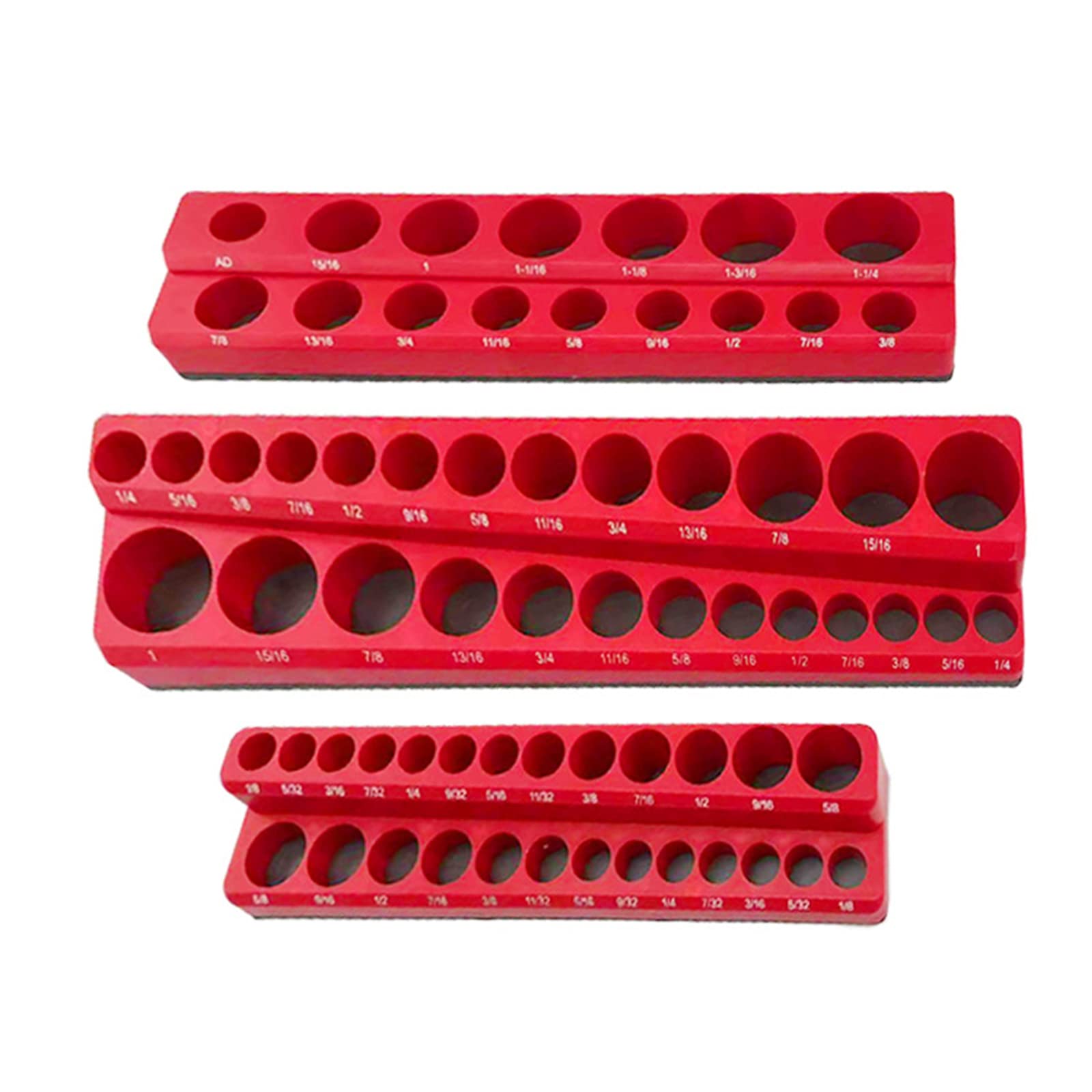 Magnetic Socket Holder Organizer - Heavy Duty Plastic Tool Storage Rack for 1/8