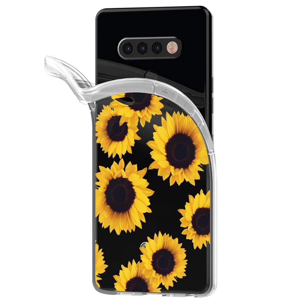 LG K51 Case, LG Reflect Case, LG Q51 Case - Clear Soft TPU Shockproof Protective Phone Cover for Women & Girls (Sunflower Design) - Perfect for Everyday Use, Work & Travel Protection