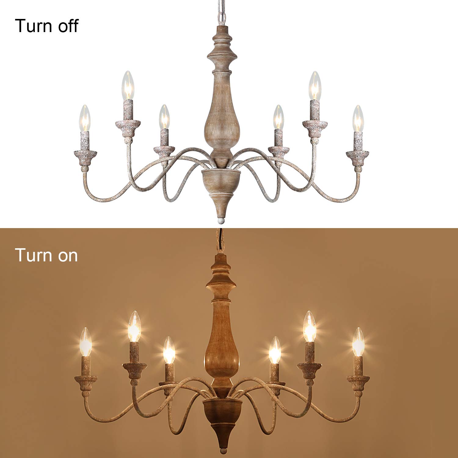 6-Light French Country Chandelier - 29.5
