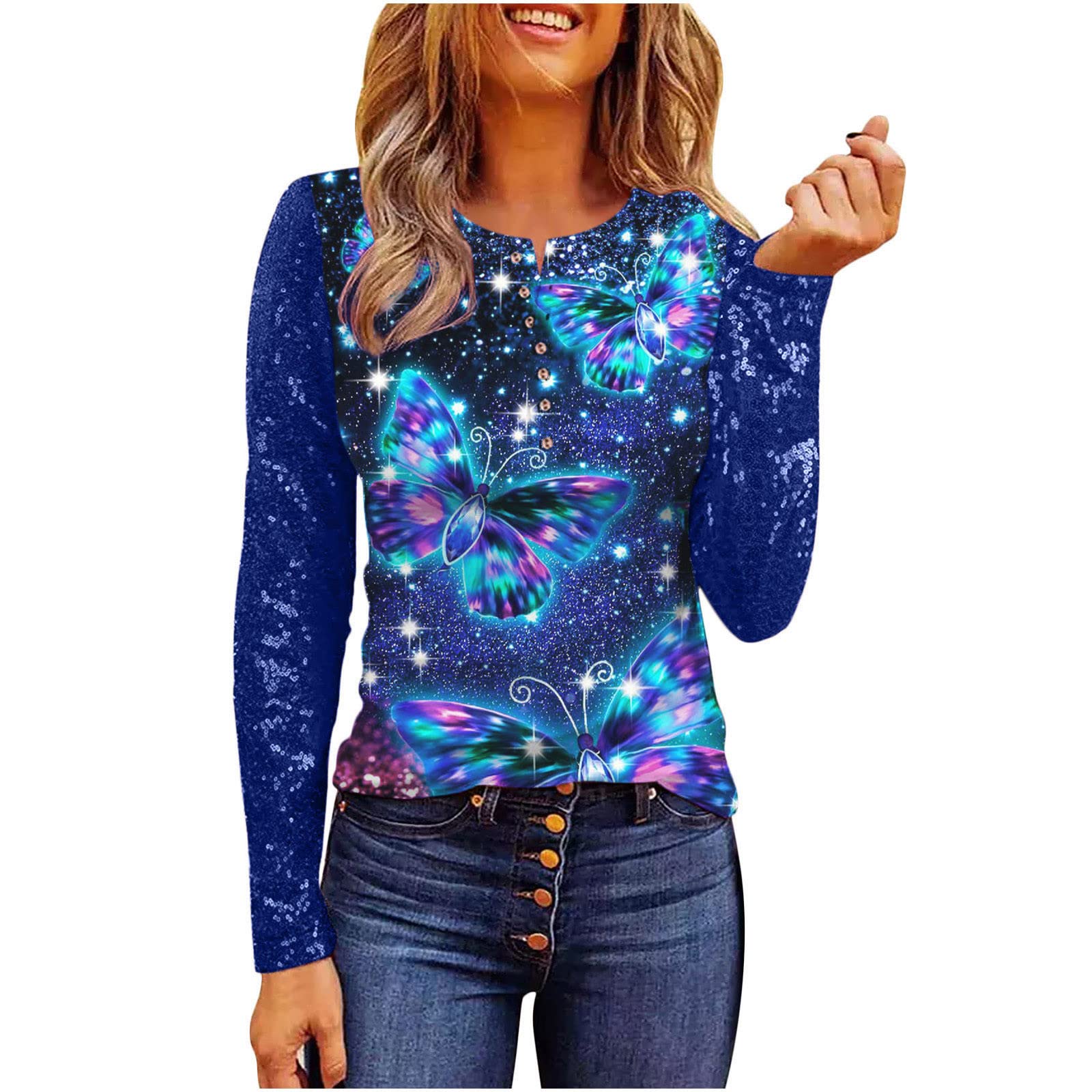 Women's Plus Size Long Sleeve Striped T-Shirts - Casual Blouse Tops for Everyday Wear | Perfect for Office, Dating & Fall Layering