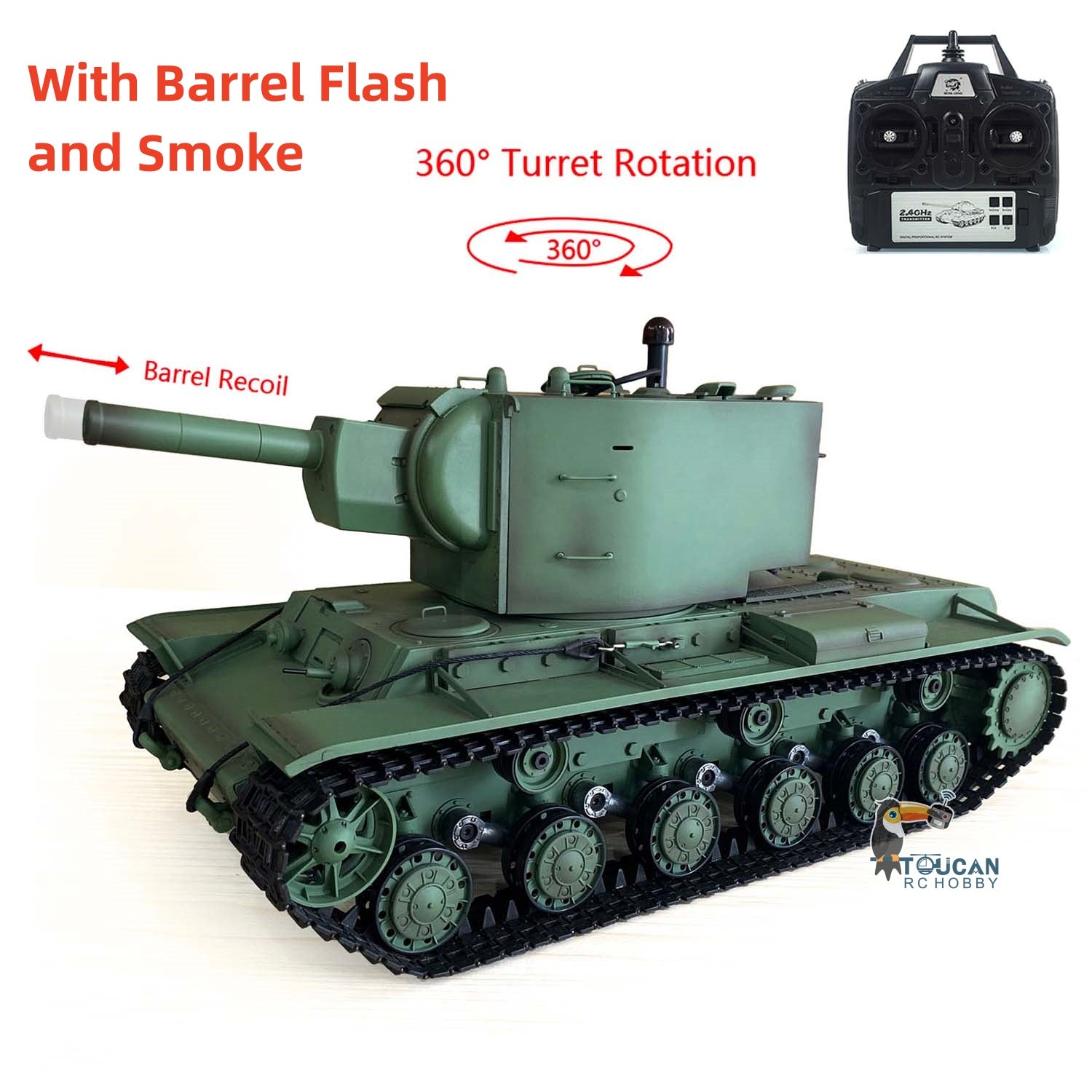 Henglong 1/16 Scale 7.0 3949 KV2 Soviet Union RC Tank - Premium Radio Controlled Military Model for Collectors & Hobbyists | Perfect for Battle Reenactments, Display & Remote Control Fun