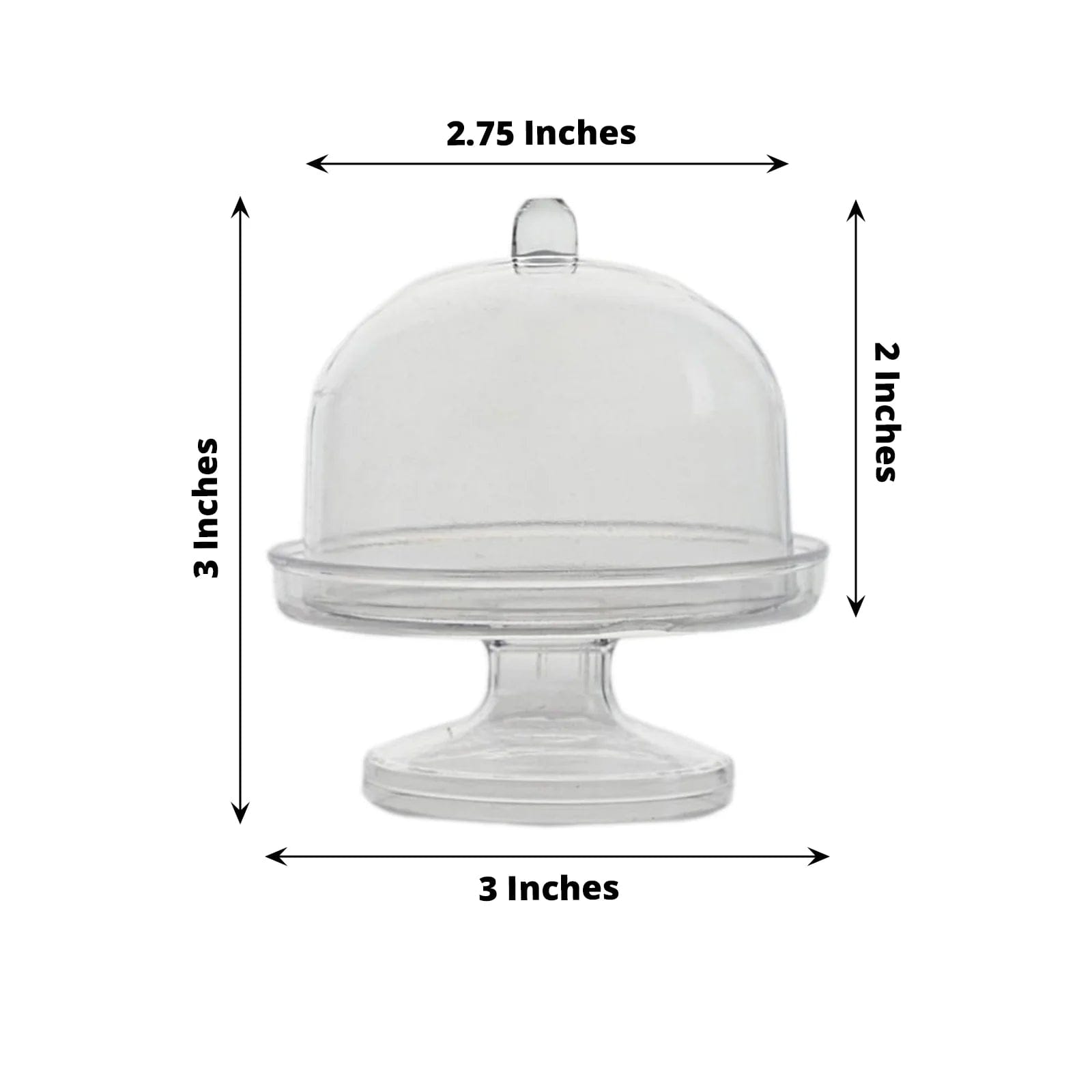 12-Piece Clear Round Mini Cake Stands with Dome Lids - Perfect for Dessert Displays, Wedding Favors, and Party Decorations