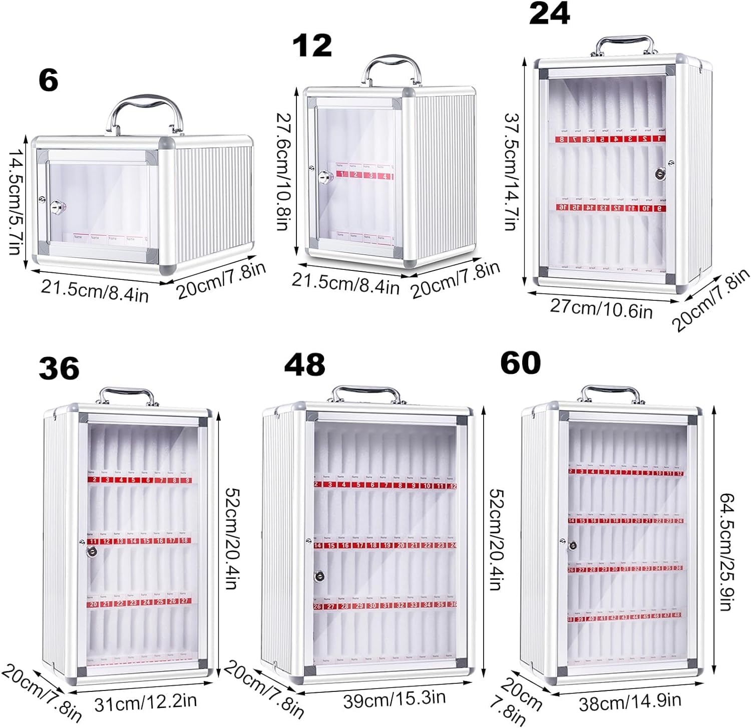 Lockable Portable Cell Phone Storage Cabinet - Secure Phone Locker Box for School, Exams & Workplace (36 Slots, Silver) | Perfect for Classrooms, Testing Centers & Office Security