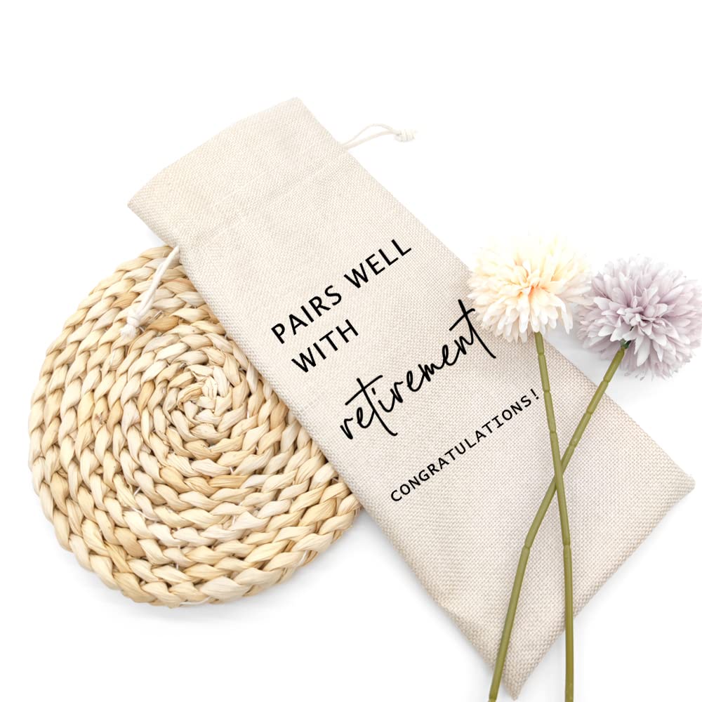 Elegant Retirement Wine Gift Bag - Perfect Retirement Gift for Men & Women - Thoughtful Leaving Present for Colleagues, Friends, Boss, Nurse or Teacher - Great for Farewell Parties & Retirement Celebrations