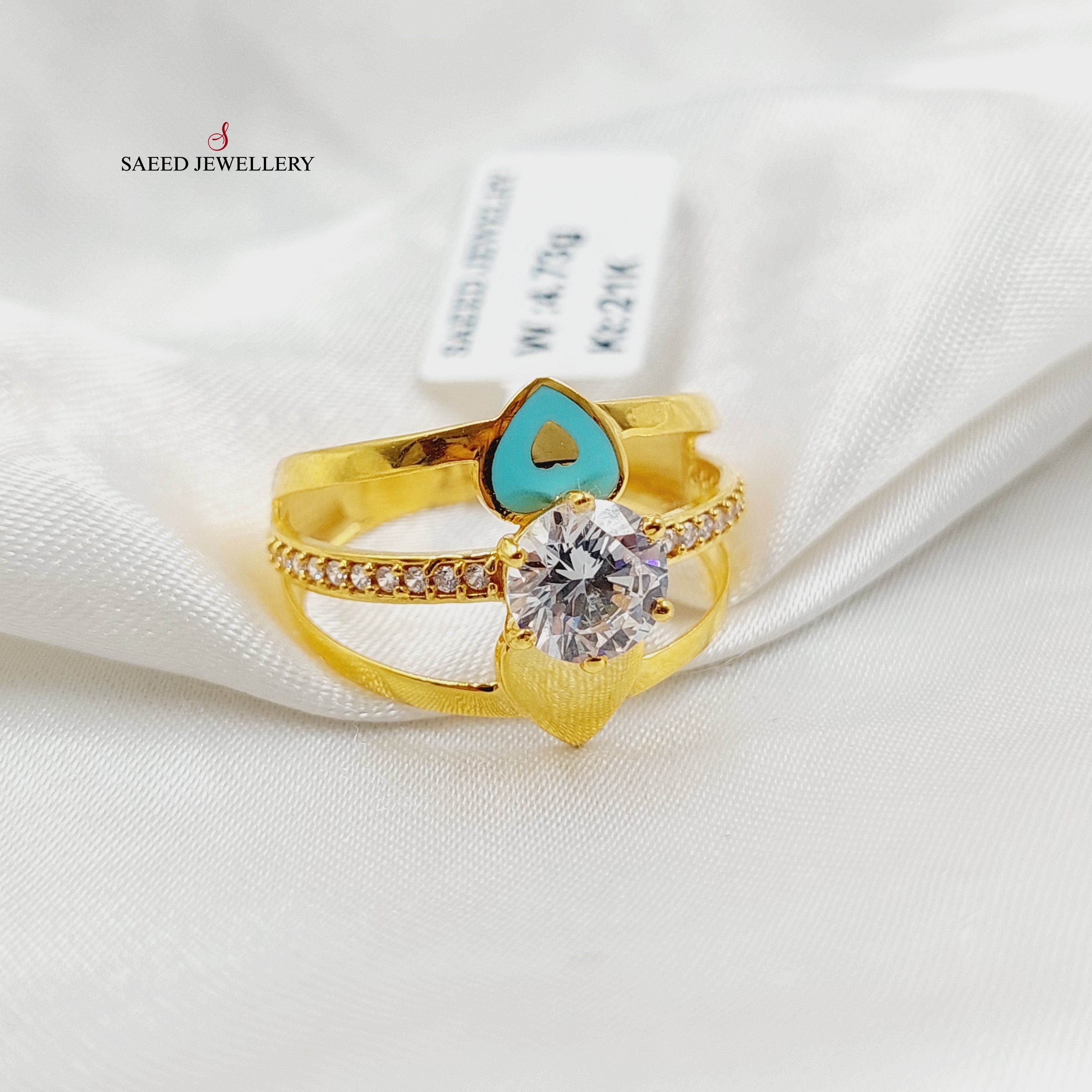 Exquisite Enamel & Zircon Studded Turkish Ring - Handcrafted Silver Jewelry for Women - Perfect for Weddings, Parties & Special Occasions