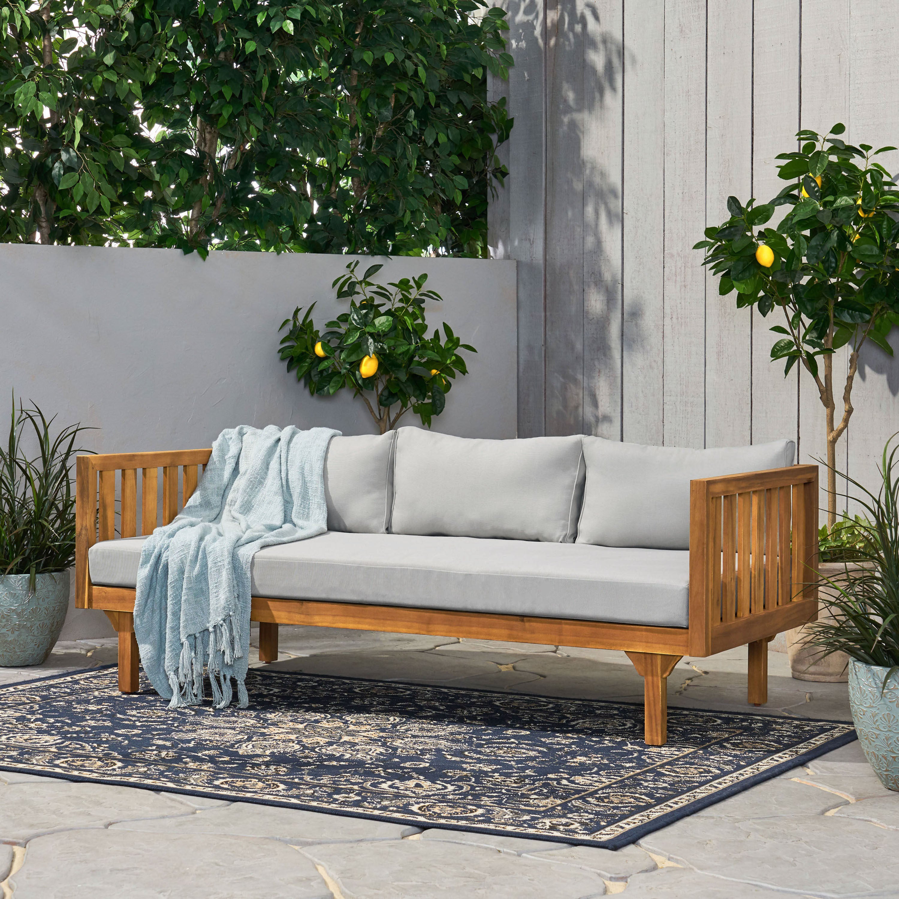 CLAREMONT 3-Seater Daybed - Modern Sofa Bed for Living Room, Guest Room & Patio - Comfortable Convertible Lounge Furniture for Small Spaces