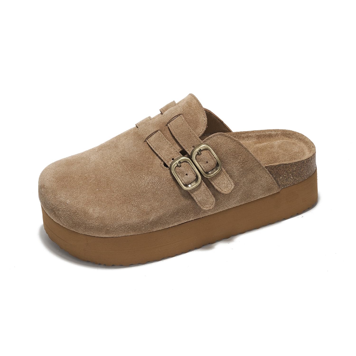100% Genuine Leather Women's Platform Sandals - Comfortable Boston Clogs with Memory Foam - Wedge Mules & Closed Toe Summer Sandals for Women (Stephi) | Perfect for Casual Outings, Beach Vacations & Everyday Wear