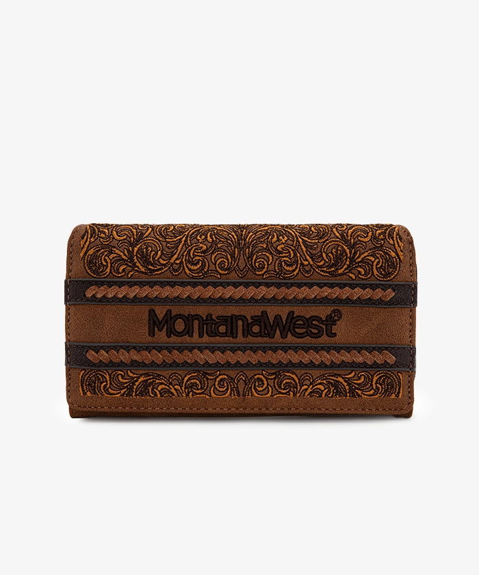 Montana West Embroidered Wallet for Women - Stylish Leather Clutch with RFID Protection | Perfect for Travel, Shopping & Everyday Use