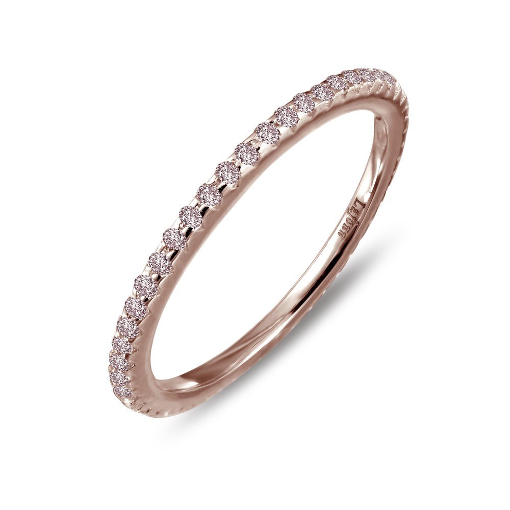 Lafonn Classic Sterling Silver Rose Gold Plated Pink Ring (0.58 CTTW) - Elegant Jewelry for Women, Perfect for Engagement, Anniversary & Special Occasions