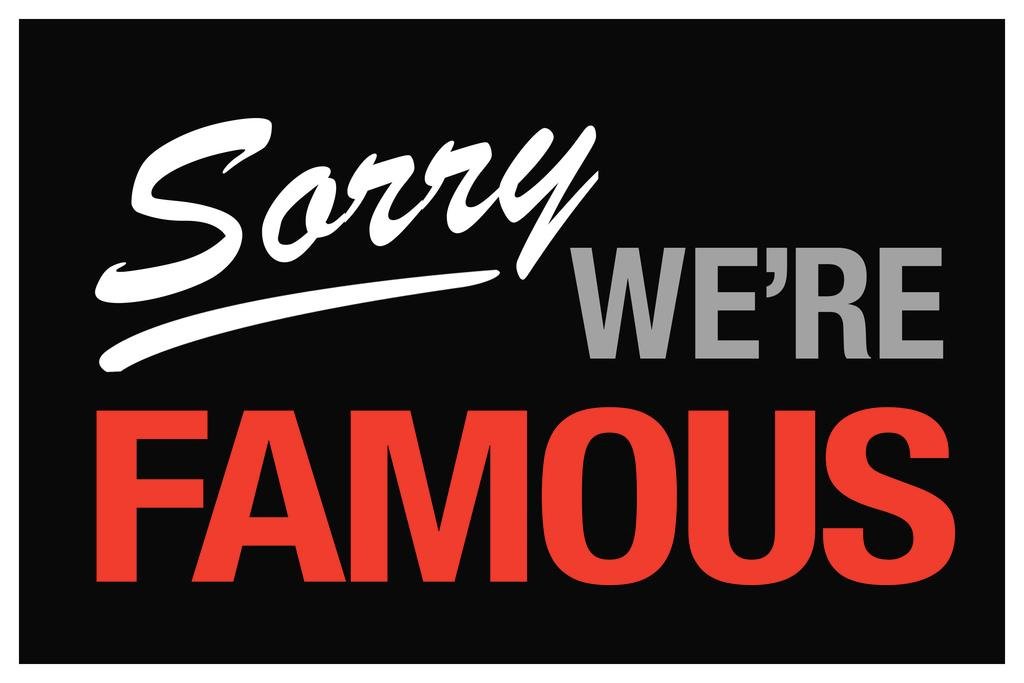 Sorry We Are Famous Sign - Cool Wall Decor Art Print Poster 16x24 - Perfect for Home, Office, Dorm & Man Cave Decorations