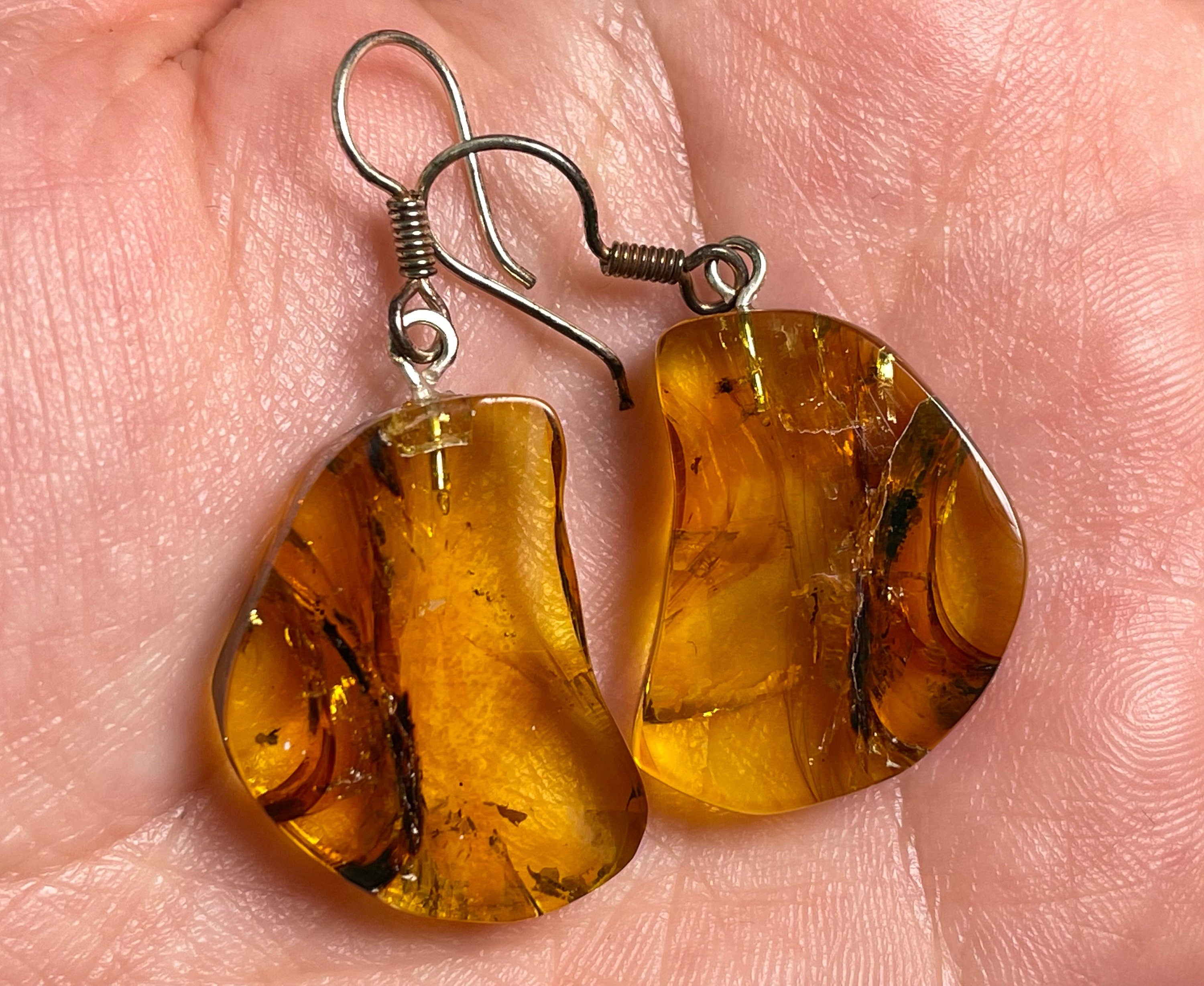 AMBER Crystal Earrings for Women - Handmade Dangle Statement Jewelry with Healing Stones | Elegant Gift for Birthday, Wedding & Boho Fashion (Style 50334)