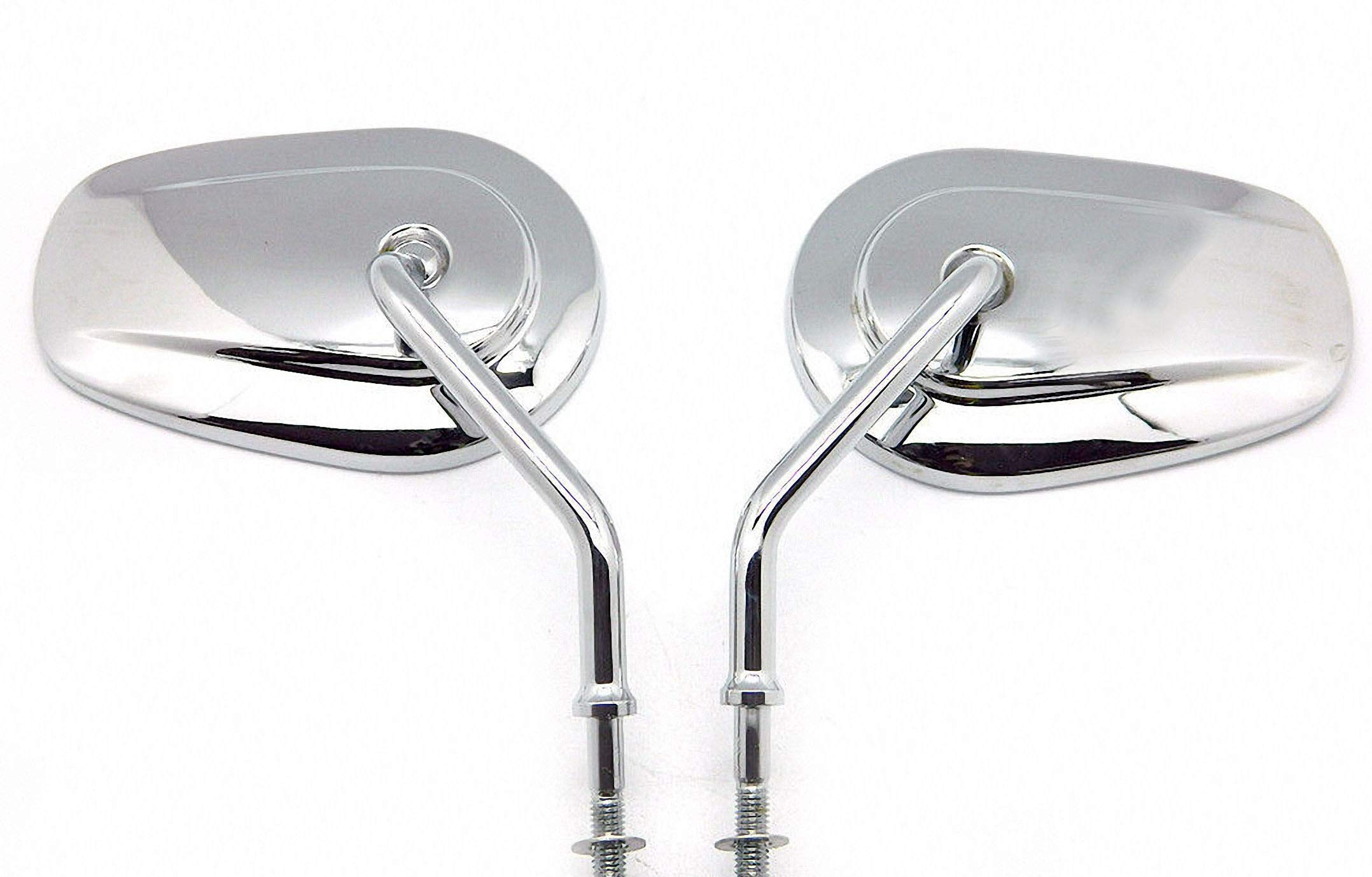 Chrome CNC Long Stem Custom Mirrors for 1987 Harley-Davidson Low Rider Sport FXRS-SP - Perfect for Cruiser Motorcycle Upgrades & Road Safety