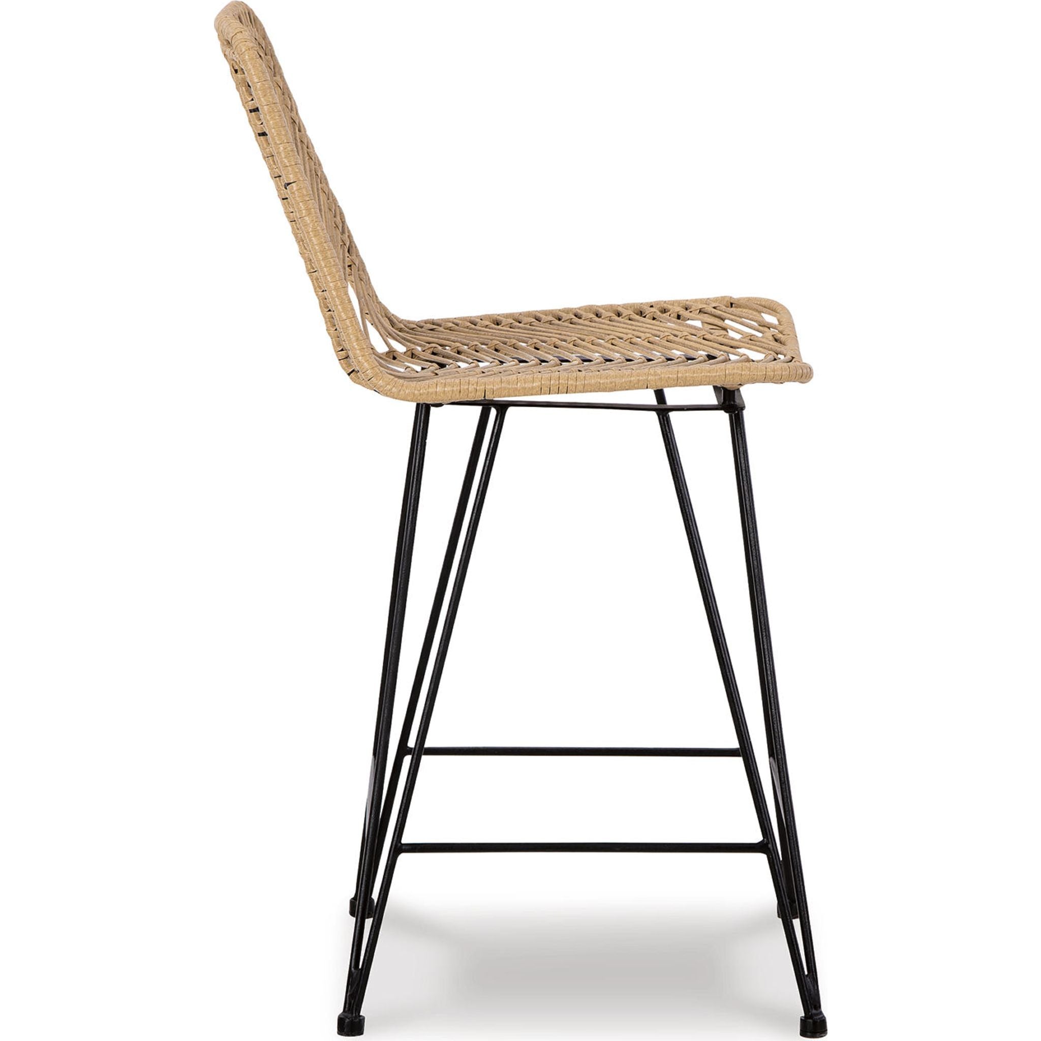 Angentree Counter Height Stool - Natural/Black Wooden Bar Stools (Set of 2) for Kitchen Island, Breakfast Nook & Home Decor (D434 224)