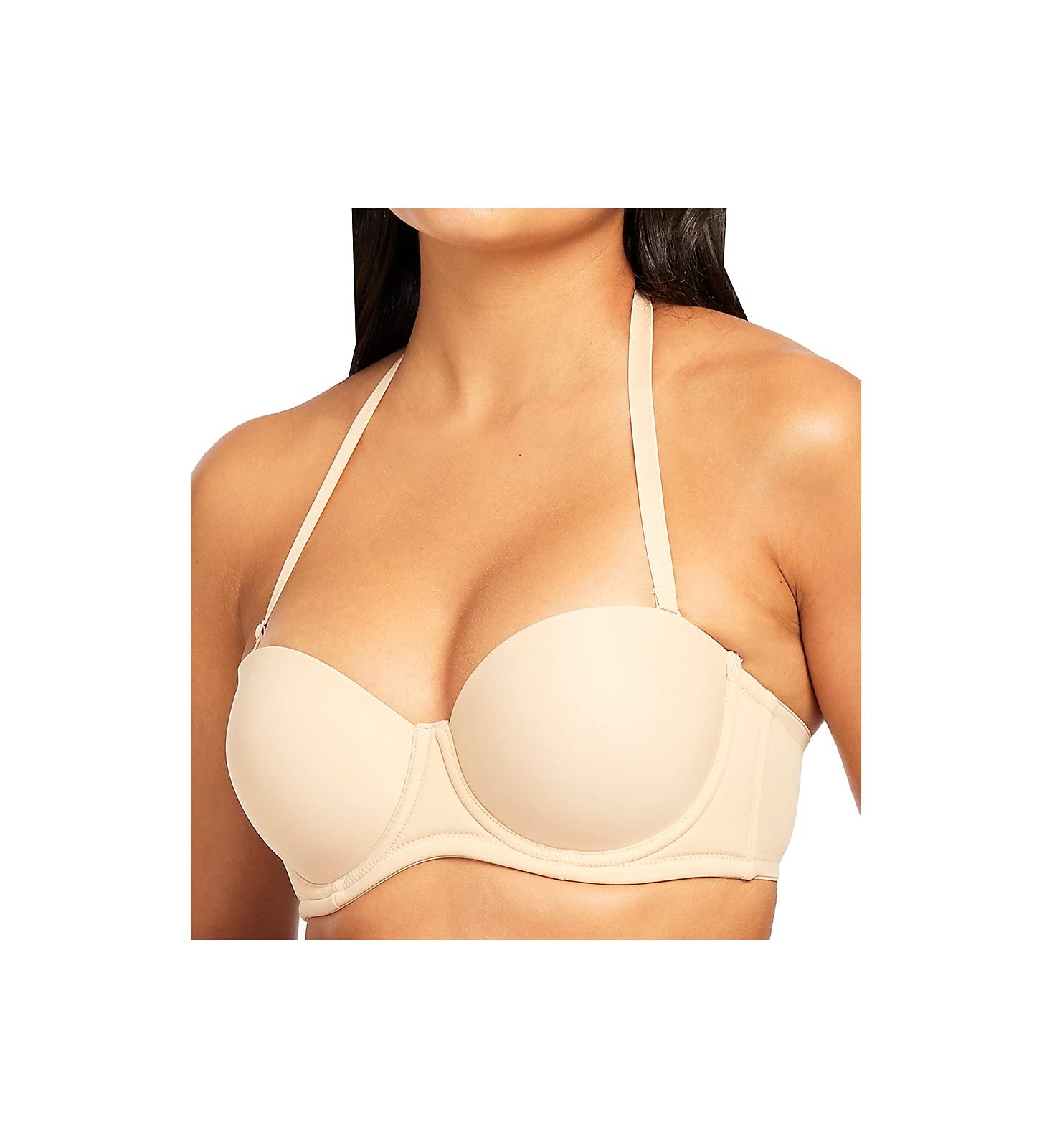 QT Intimates Women's Seamless Strapless Convertible Underwire Bra - Push Up Support for Wedding, Evening Wear & Special Occasions