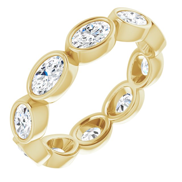 2.10 Carat Oval Diamond Eternity Band Stackable Ring for Women - 14K White Gold Wedding Anniversary Gift, Stackable Bridal Ring Set for Everyday Wear & Special Occasions