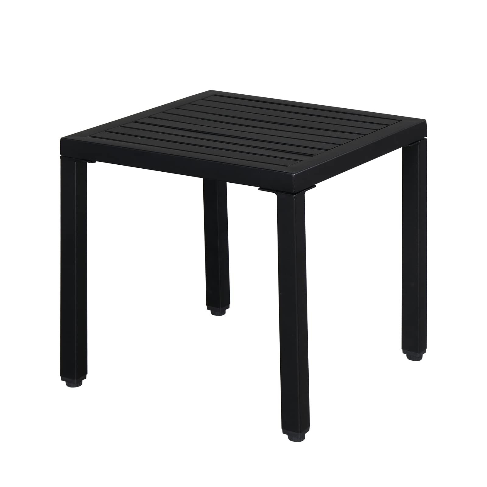 Vasitelan Small Metal Square Side Table - Indoor Outdoor End Table for Patio, Coffee, Bistro - Black | Perfect for Garden, Balcony & Living Room Decor