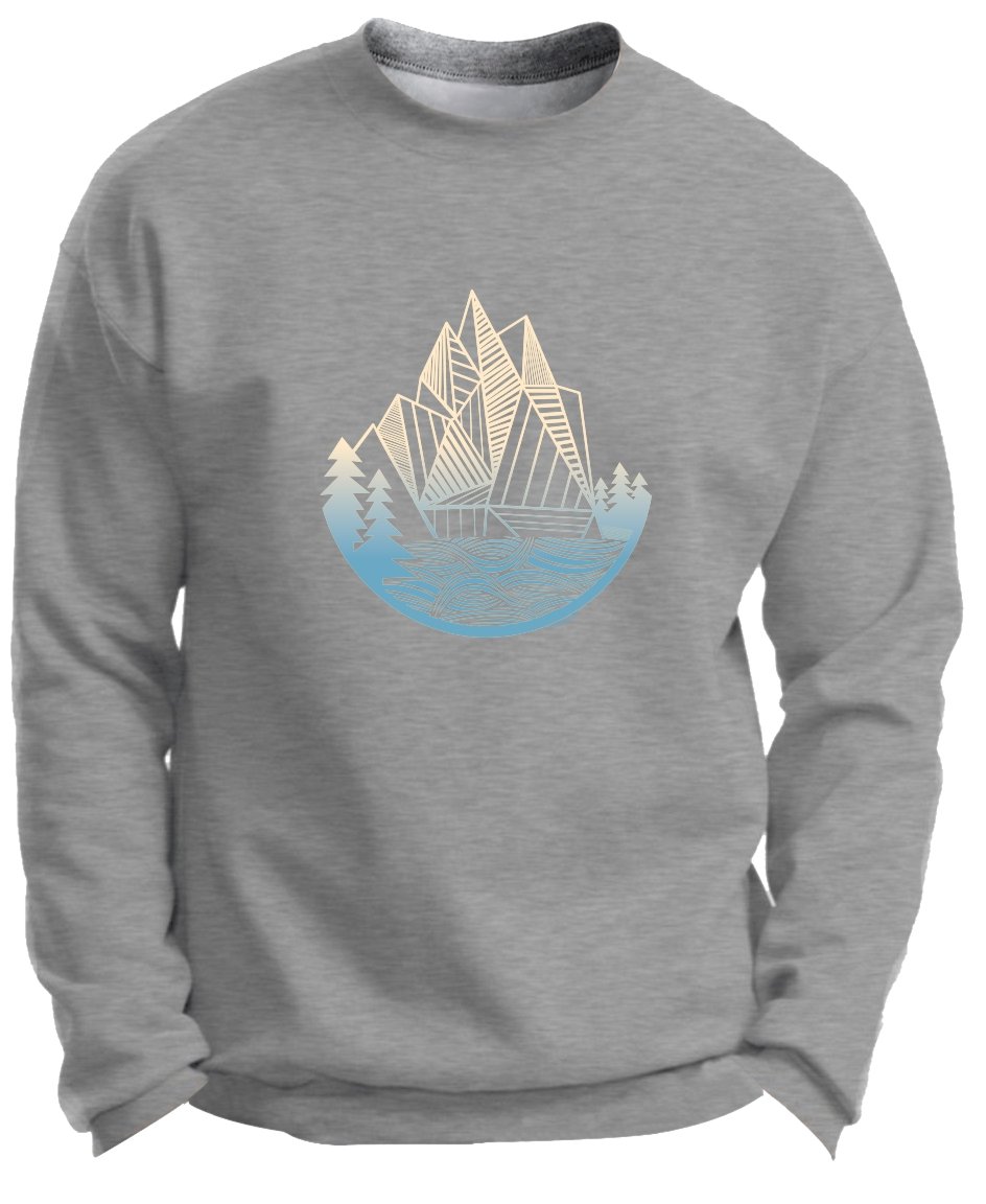 Premium Geometric Mountain Bike Crewneck Sweatshirt - Cool Mountain Gifts for Cyclists & Outdoor Enthusiasts | Perfect for Cycling Adventures & Casual Wear