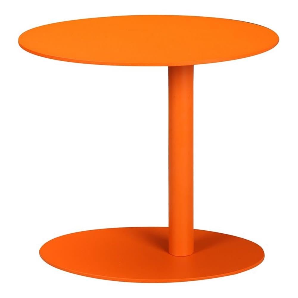 Modern Orange Aluminum Frame Patio Side Table - Lightweight & Weather-Resistant Outdoor Furniture for Poolside, Garden, or Balcony Use
