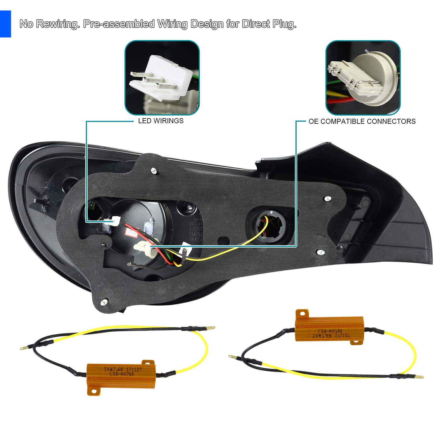 Spec-D Tuning Jet Black Housing Red Sequential LED Tail Lights - Compatible with 2013-2016 Scion FR-S & Subaru BRZ - Left & Right Pair Assembly - Upgrade Your Car's Style & Visibility for Night Driving