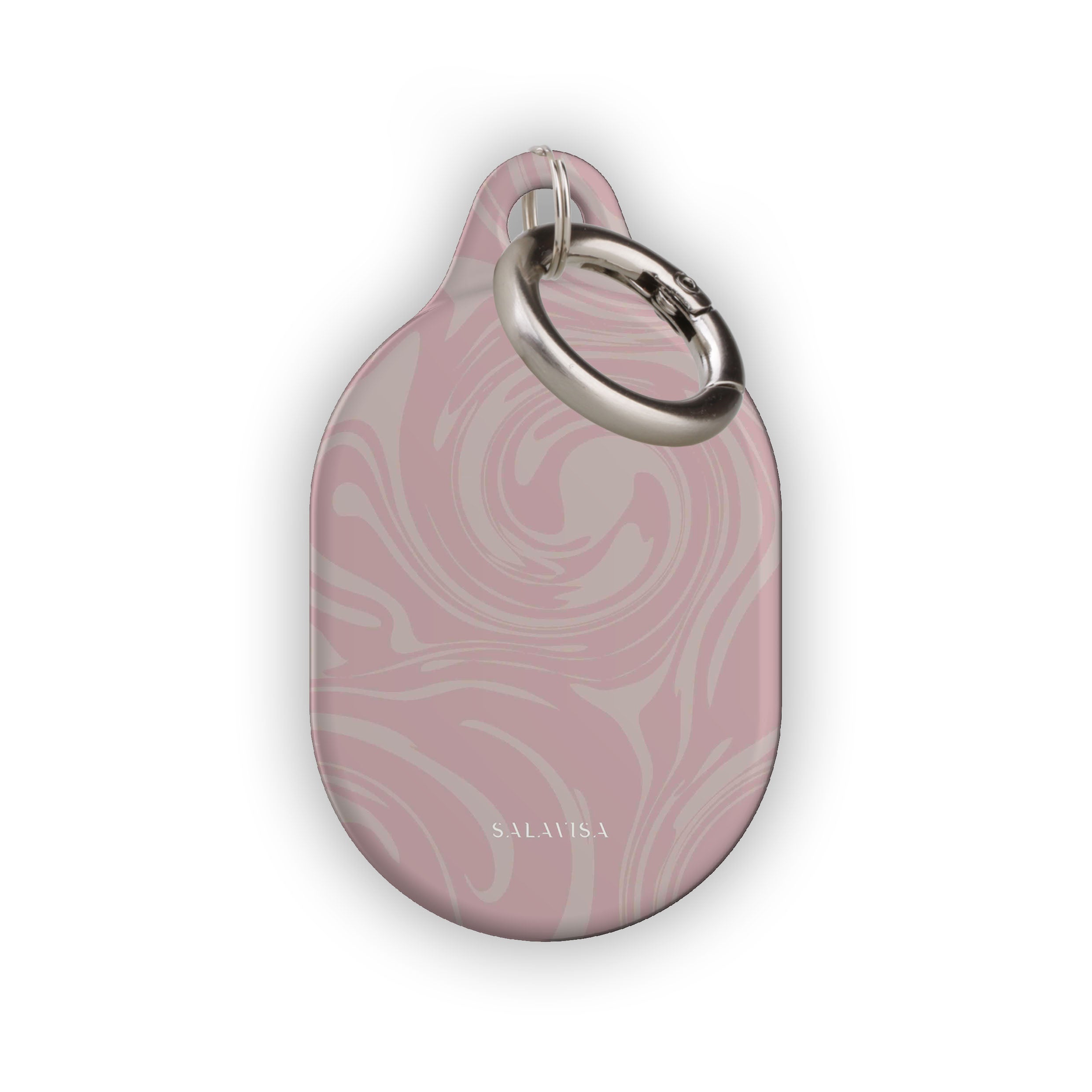 Cute Pink Swirl AirTag Holder Case - Durable Silicone Keychain for Apple AirTag (2021) - Perfect for Keys, Bags, Wallets & Luggage Tracking