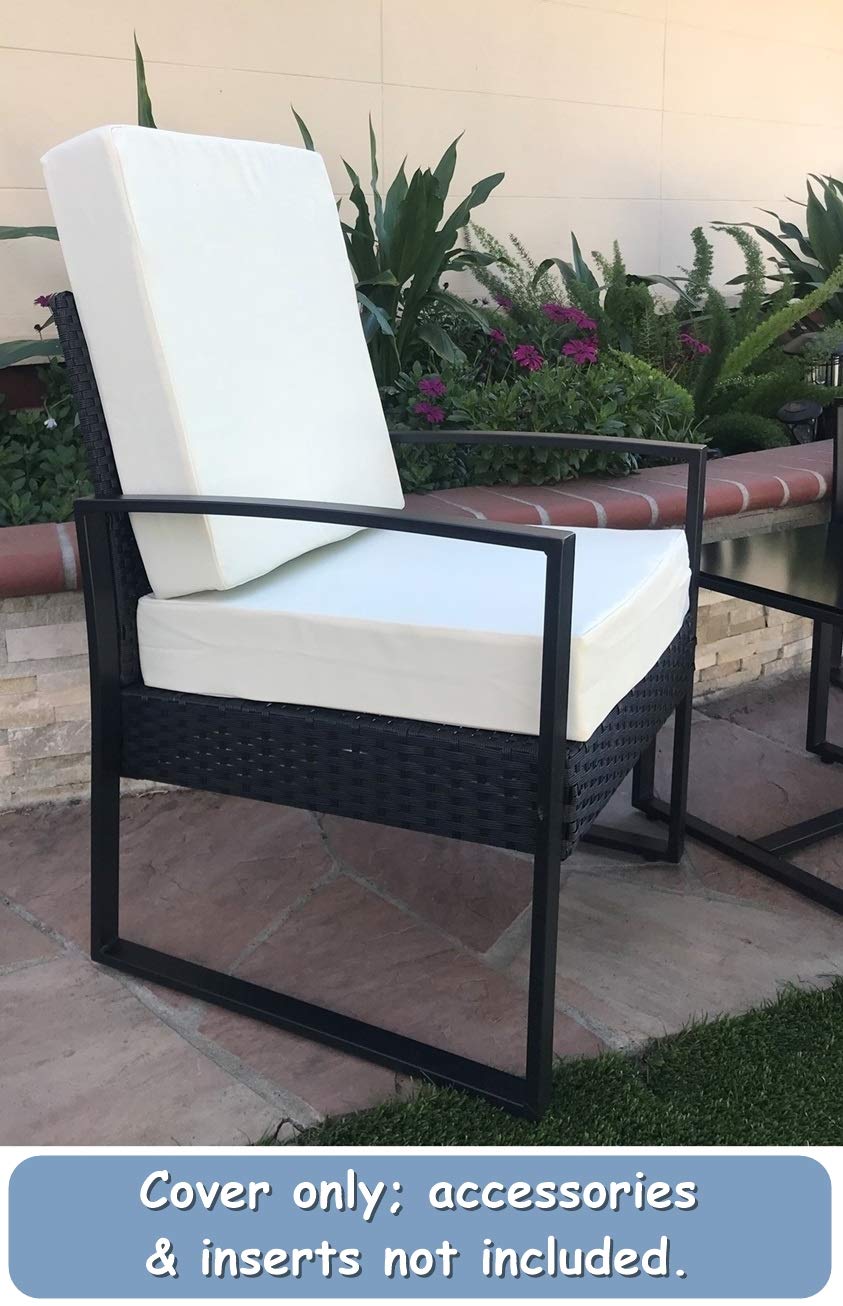 Premium Waterproof Outdoor Chair Cushion Covers - Cream White 25