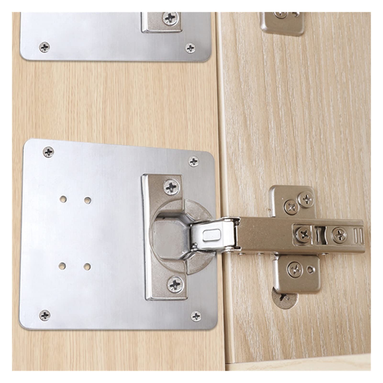 HIMALIOP Stainless Steel Door Hinges & Repair Plates for Cabinet, Furniture, Drawer, Window - Heavy Duty Hinge Accessories with Mounting Screws (Ideal for Home Improvement, DIY Projects & Hardware Repair)
